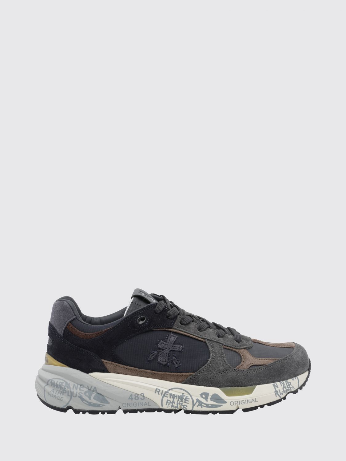 PREMIATA SNEAKERS: Premiata Mase Two-Tone Trainers in Suede and Canvas, Blue - Img 1