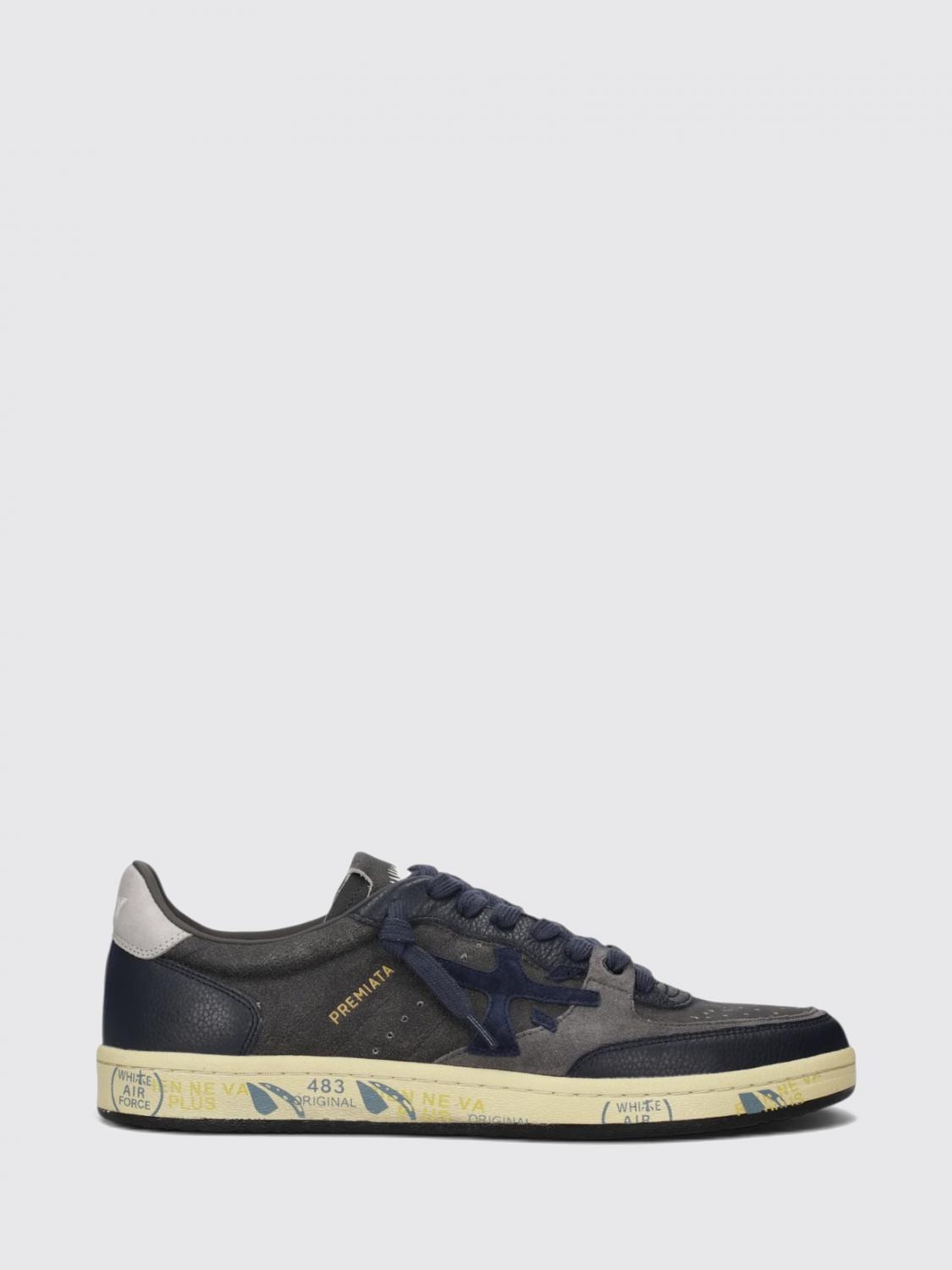 PREMIATA BASKETS: Baskets Clay Premiata en cuir suédé avec bout perforé, Gris - Img 1