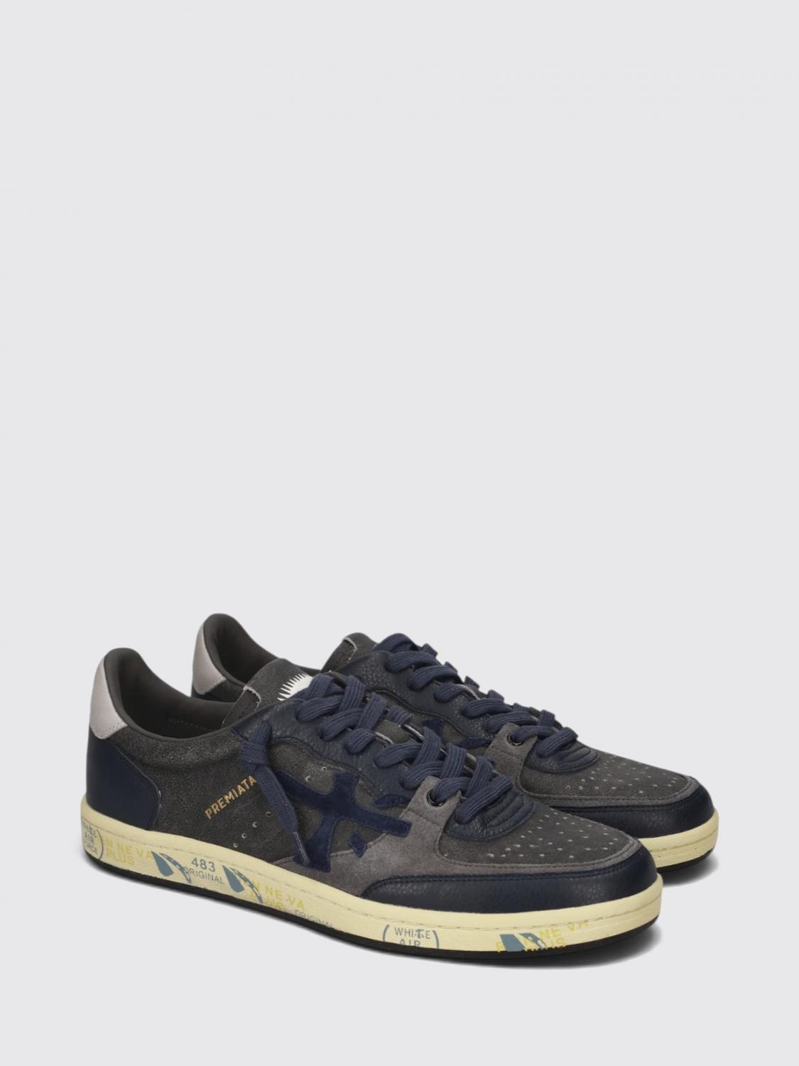 PREMIATA BASKETS: Baskets Clay Premiata en cuir suédé avec bout perforé, Gris - Img 2