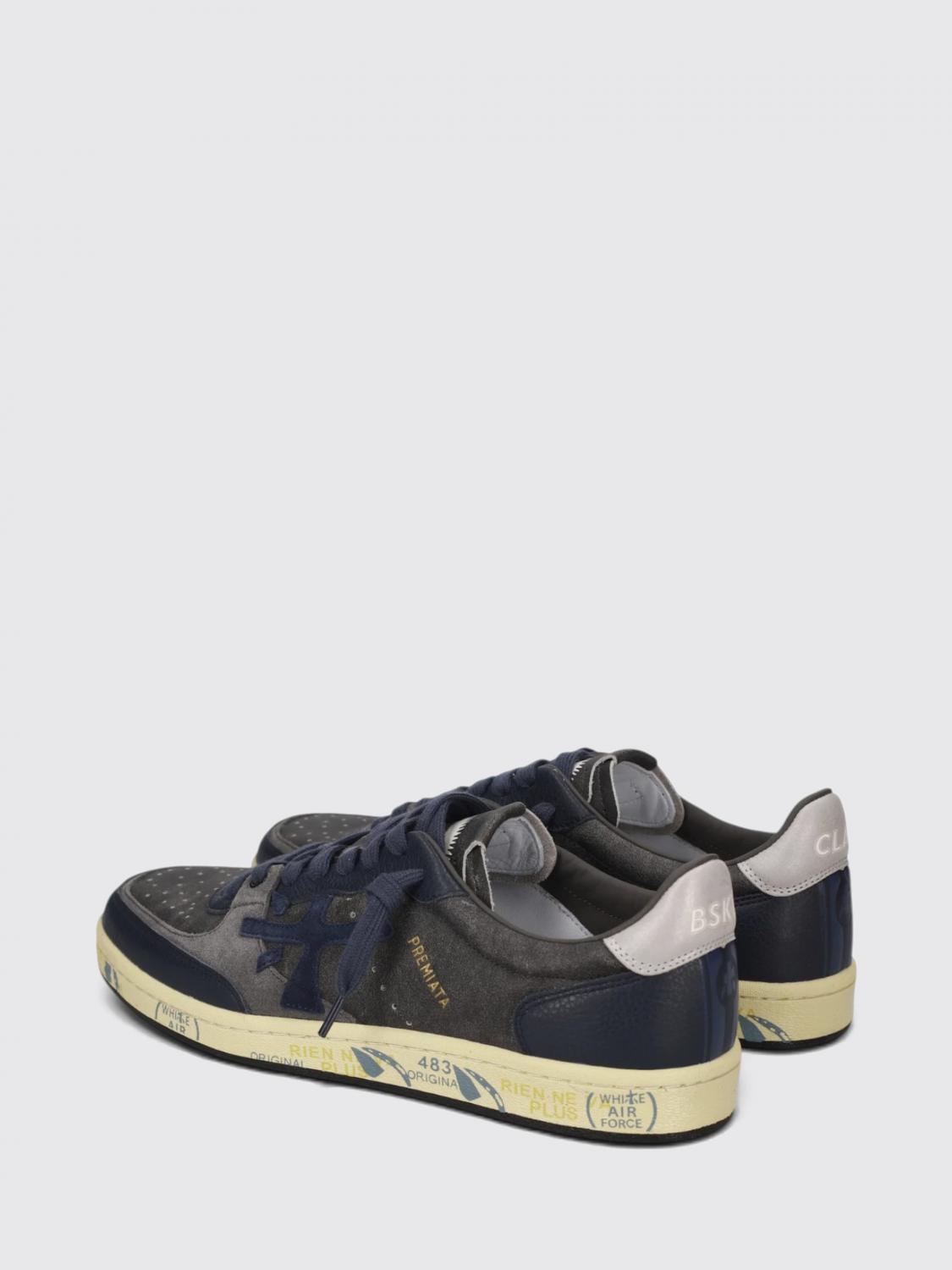 PREMIATA BASKETS: Baskets Clay Premiata en cuir suédé avec bout perforé, Gris - Img 3