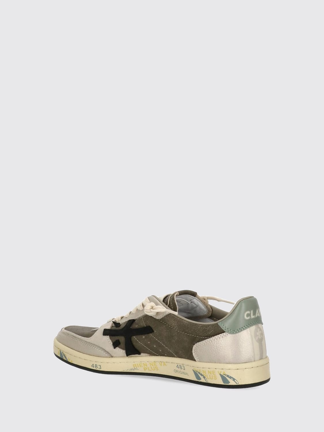 PREMIATA BASKETS: Baskets Clay Premiata en cuir suédé avec bout perforé, Brûlé - Img 3