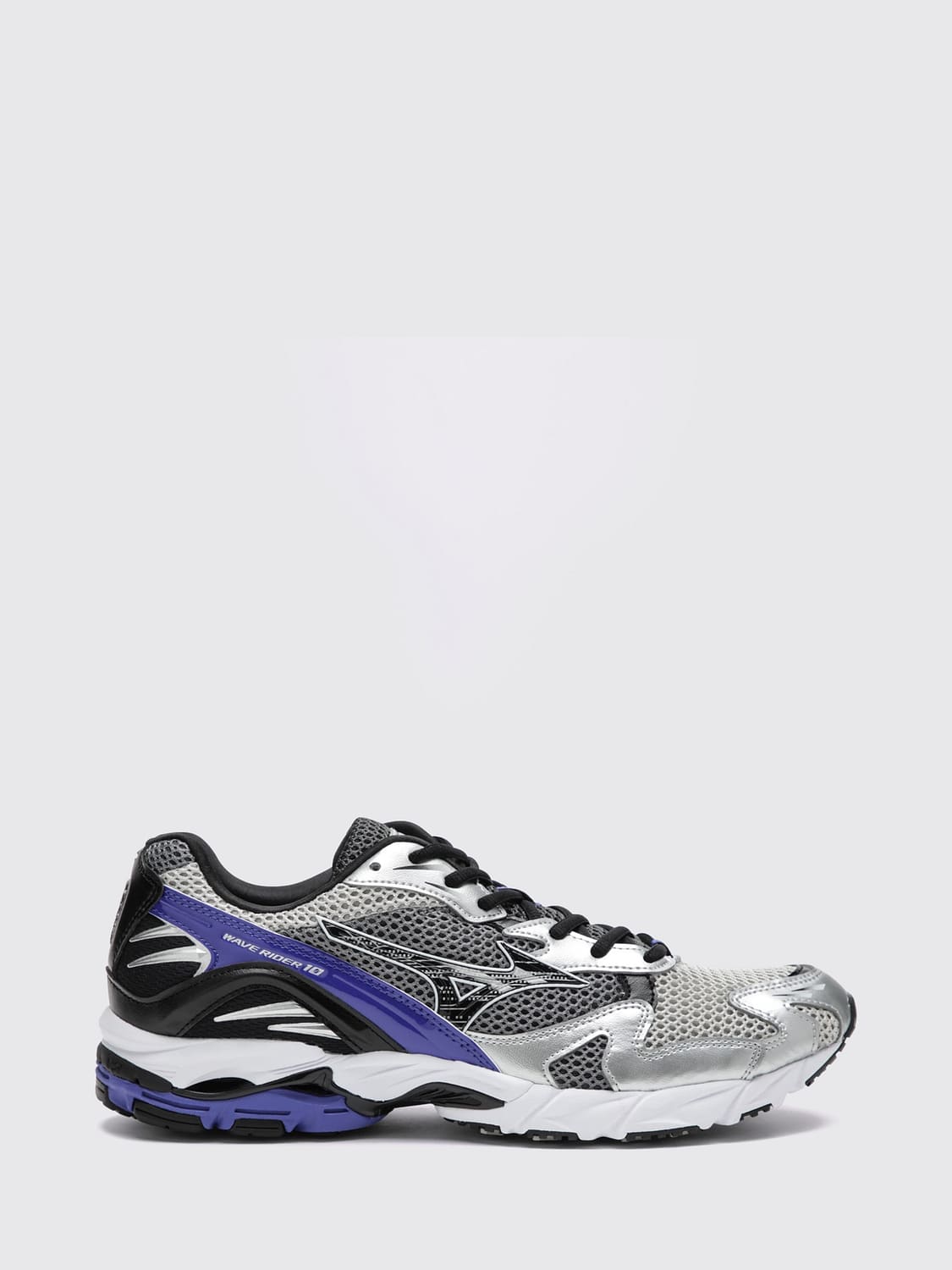 MIZUNO SNEAKERS: Wave Rider 10 Mesh Trainers Mizuno with Laminated Inserts and Logo, Blue - Img 1