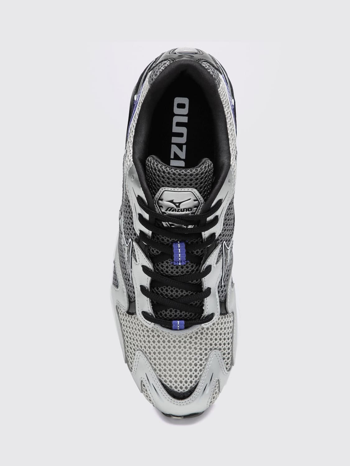 MIZUNO SNEAKERS: Wave Rider 10 Mesh Trainers Mizuno with Laminated Inserts and Logo, Blue - Img 4