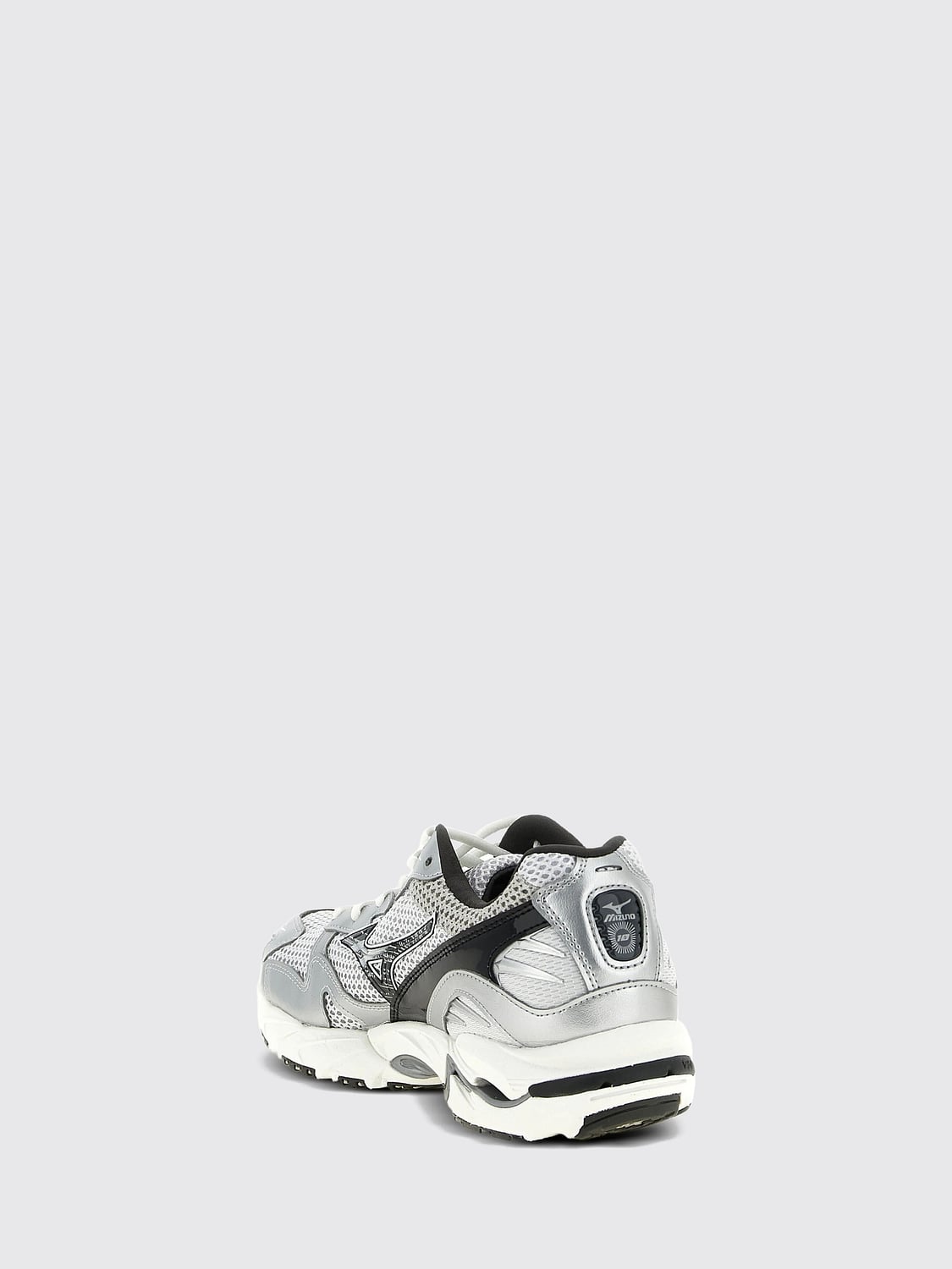 MIZUNO SNEAKERS: Wave Rider 10 Mesh Trainers Mizuno with Laminated Inserts and Logo, Silver - Img 3