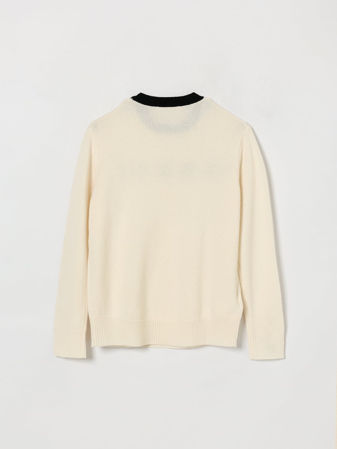 MARNI SWEATER: Boy's Crewneck Wool Jumper Marni with Contrast Logo, White - Img 2