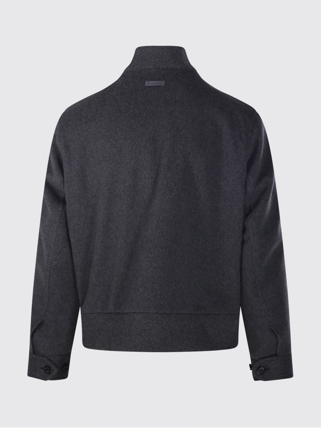 LARDINI JACKET: Wool and Cashmere Blend Bomber Jacket LARDINI with a High Collar, Grey - Img 3