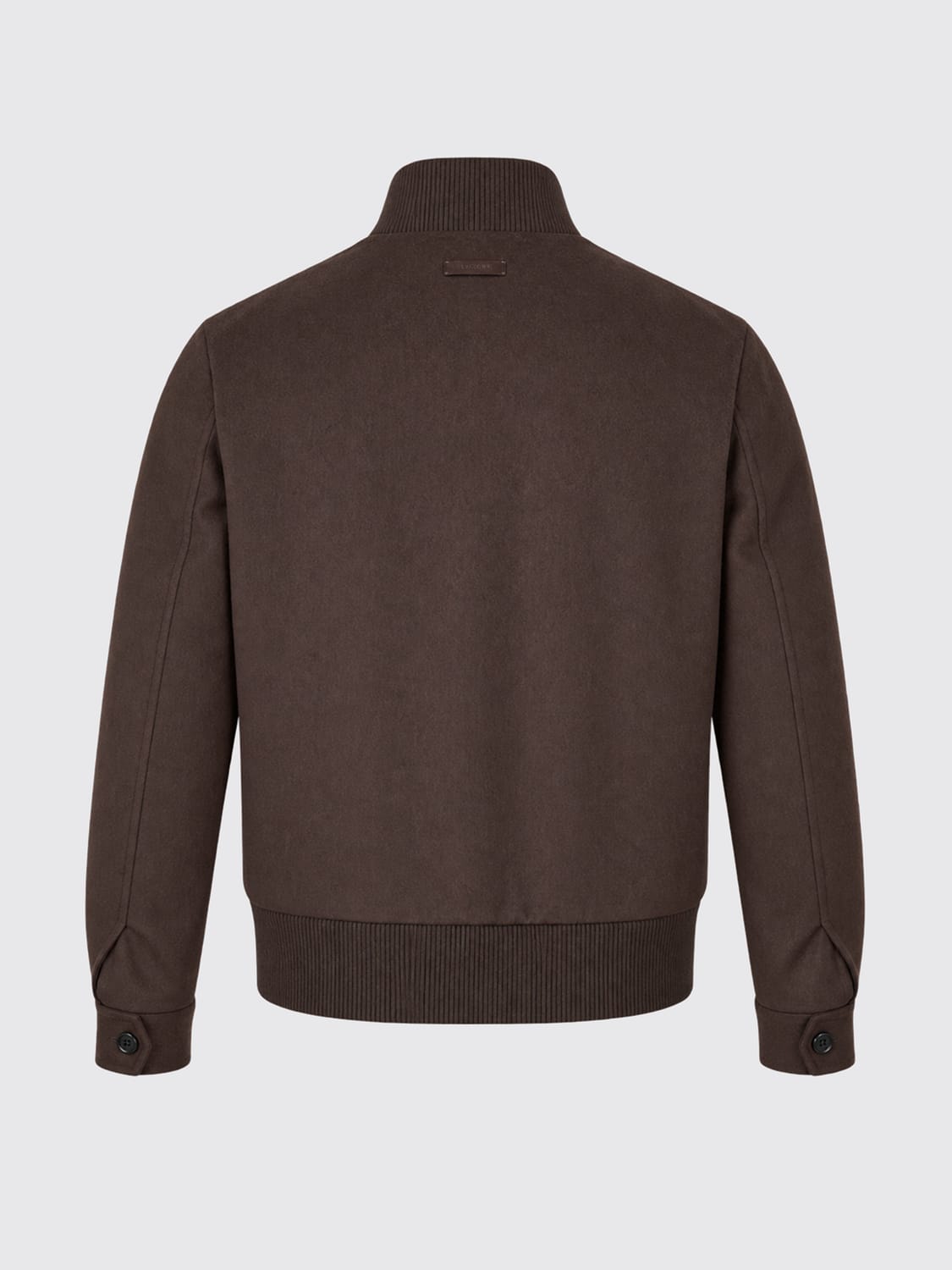 LARDINI JACKET: Wool and Cashmere Blend Bomber Jacket LARDINI with a High Collar, Dark - Img 3