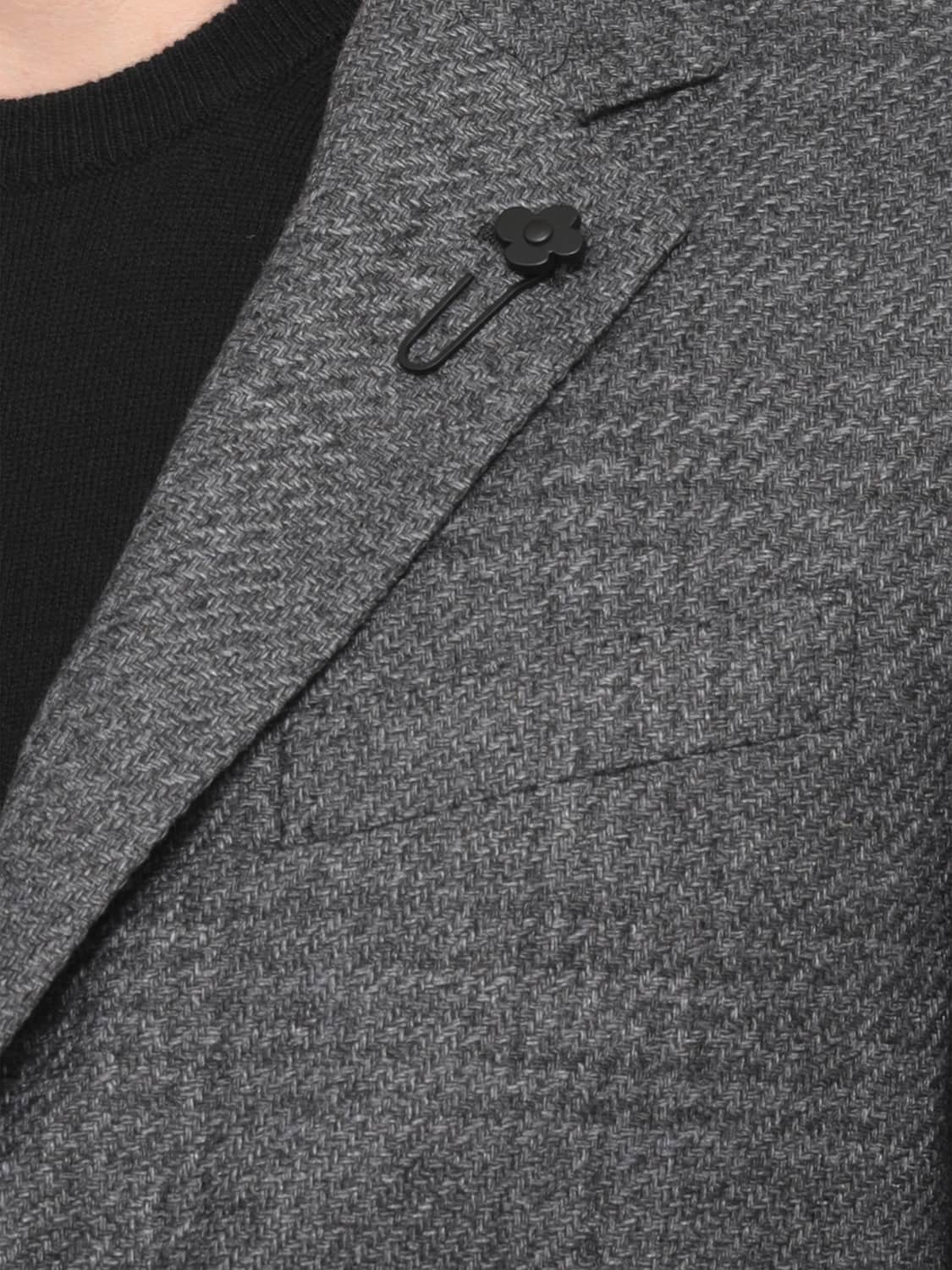 LARDINI JACKET: Lardini Single-Breasted Wool Blazer with Two-Button Closure and Patch Pockets, Grey - Img 3