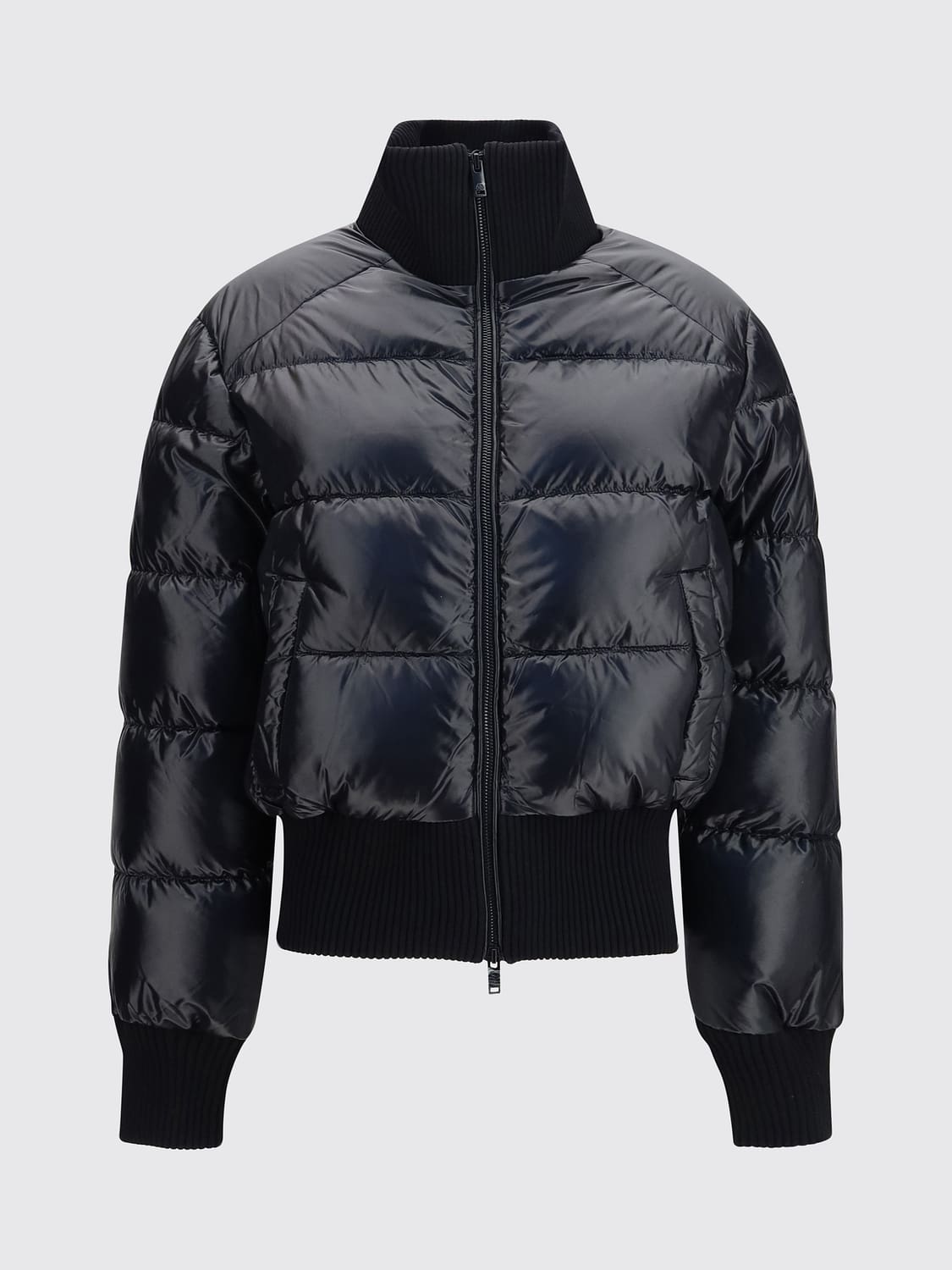 MOOSE KNUCKLES JACKET: Moose Knuckles Short Water-Repellent Nylon Down Jacket with Turtleneck Collar, Black - Img 2