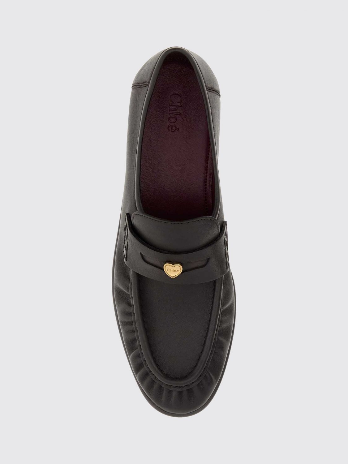 CHLOÉ LOAFER: Letti Penny Loafers Chloé in Smooth Calfskin Leather with a Round Toe, Brown - Img 3
