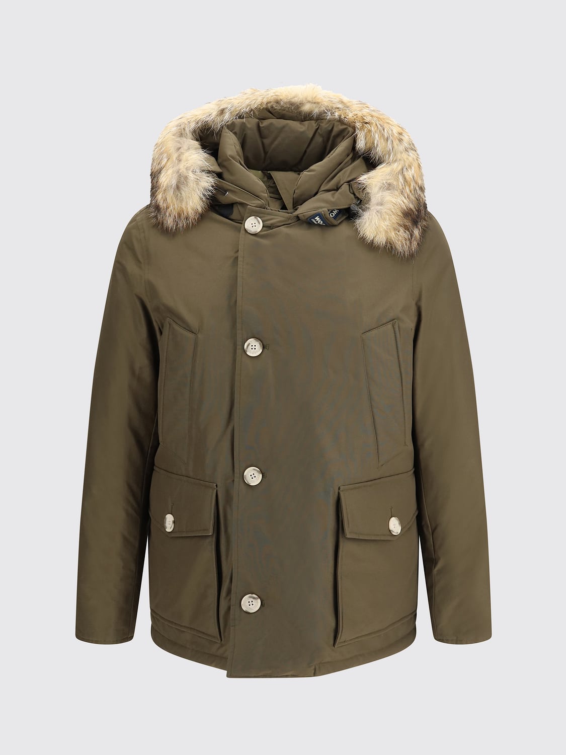 WOOLRICH コート: WOOLRICH Arctic コットン&ナイロン シアリングフード付き パーカ, ミリタリー - Img 2