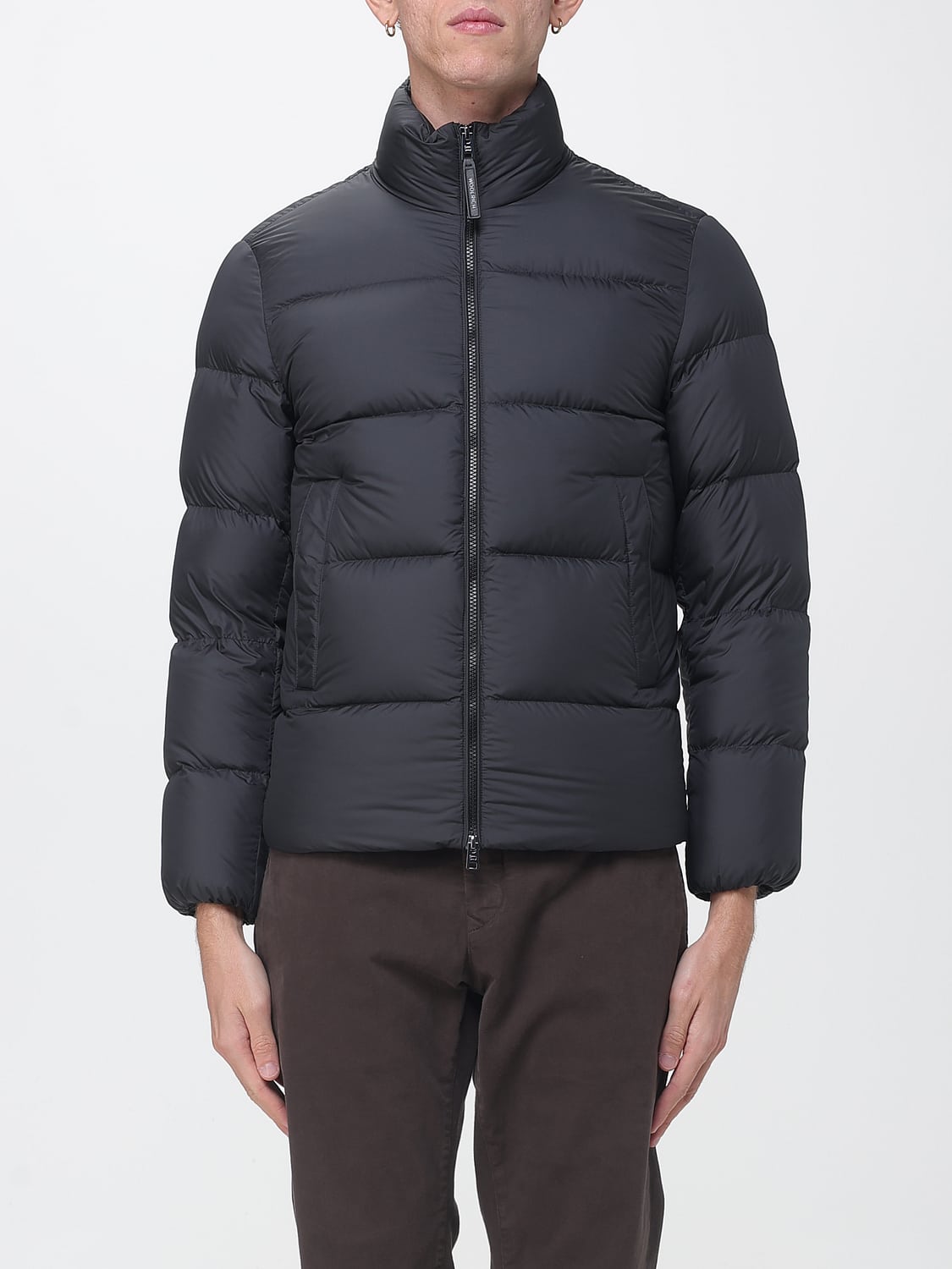 WOOLRICH JACKET: Woolrich Quilted Nylon Down Jacket with High Neck and Zip Closure, Black - Img 1