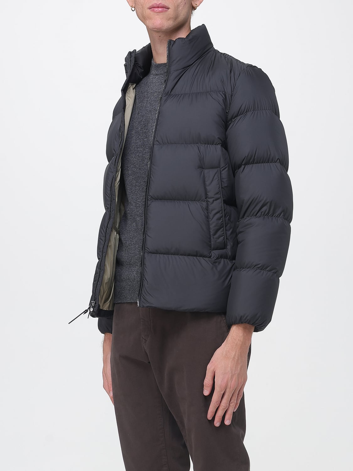WOOLRICH JACKET: Woolrich Quilted Nylon Down Jacket with High Neck and Zip Closure, Black - Img 3