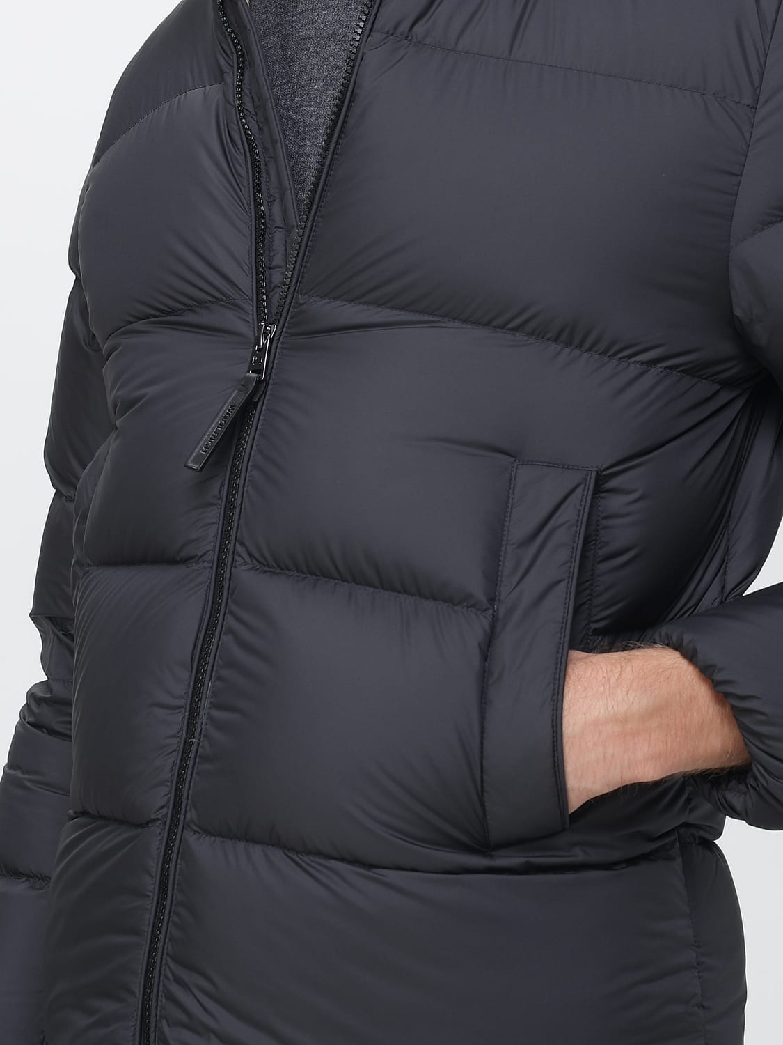 WOOLRICH JACKET: Woolrich Quilted Nylon Down Jacket with High Neck and Zip Closure, Black - Img 4