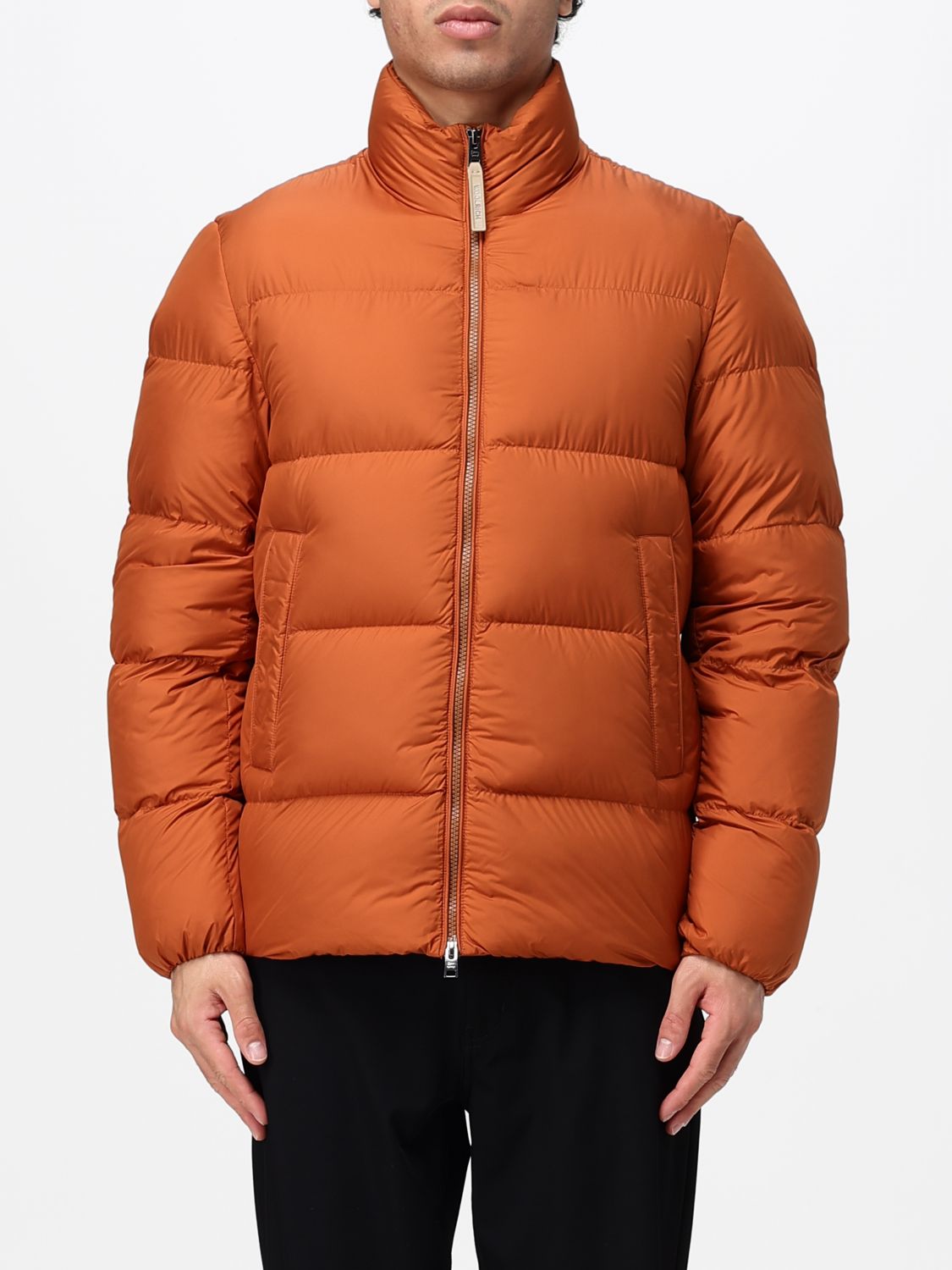 WOOLRICH JACKET: Woolrich Quilted Nylon Down Jacket with High Neck and Zip Closure, Orange - Img 1