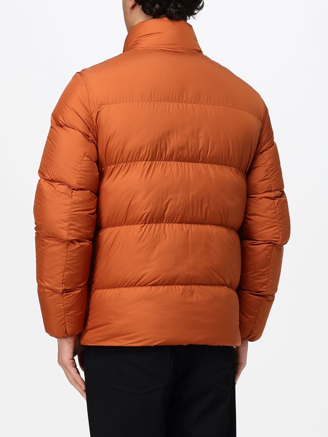 WOOLRICH JACKET: Woolrich Quilted Nylon Down Jacket with High Neck and Zip Closure, Orange - Img 2