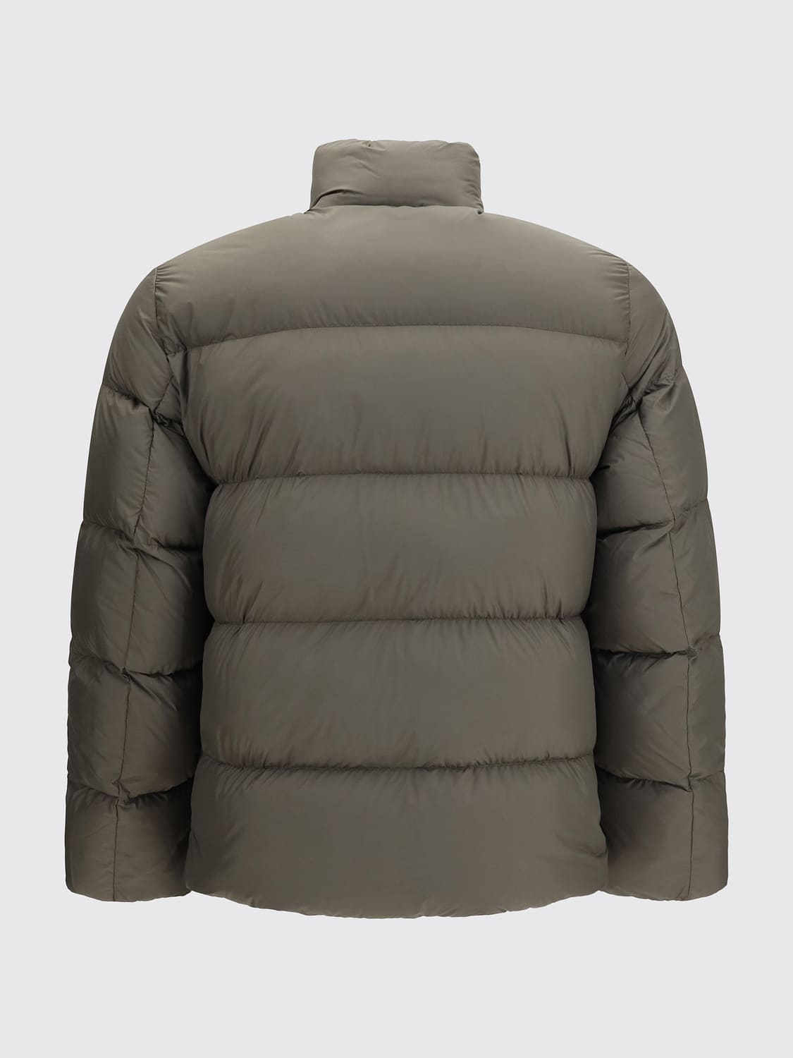 WOOLRICH ジャケット: WOOLRICH キルティングナイロン ダウンジャケット ハイネック&ジップクロージャー付き, グリーン - Img 3