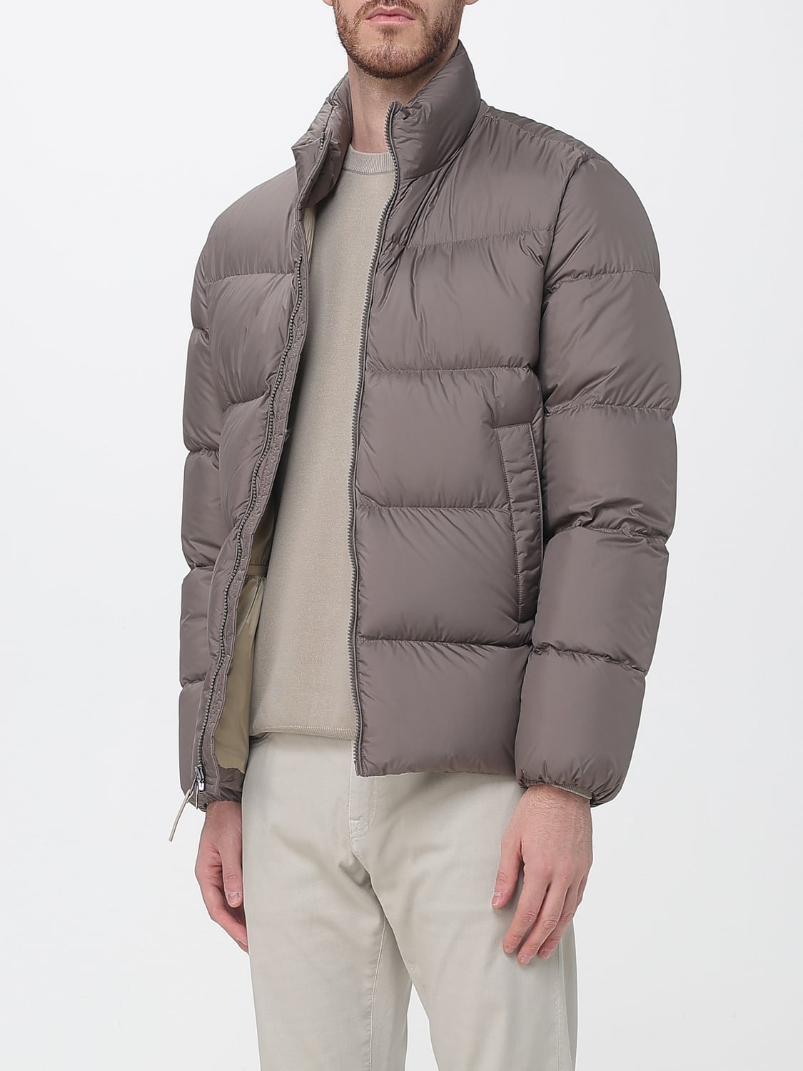 WOOLRICH ジャケット: WOOLRICH キルティングナイロン ダウンジャケット ハイネック&ジップクロージャー付き, ダブグレー - Img 3