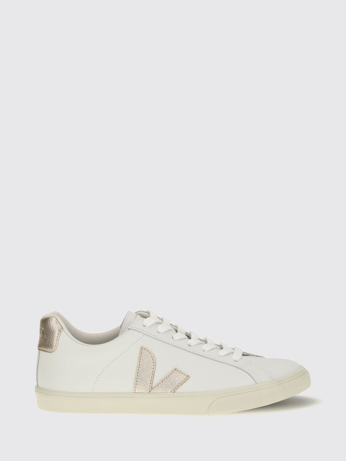 VEJA BASKETS: Baskets Esplar Veja en cuir durable avec logo latéral contrastant et semelle en caoutchouc, Blanc - Img 1