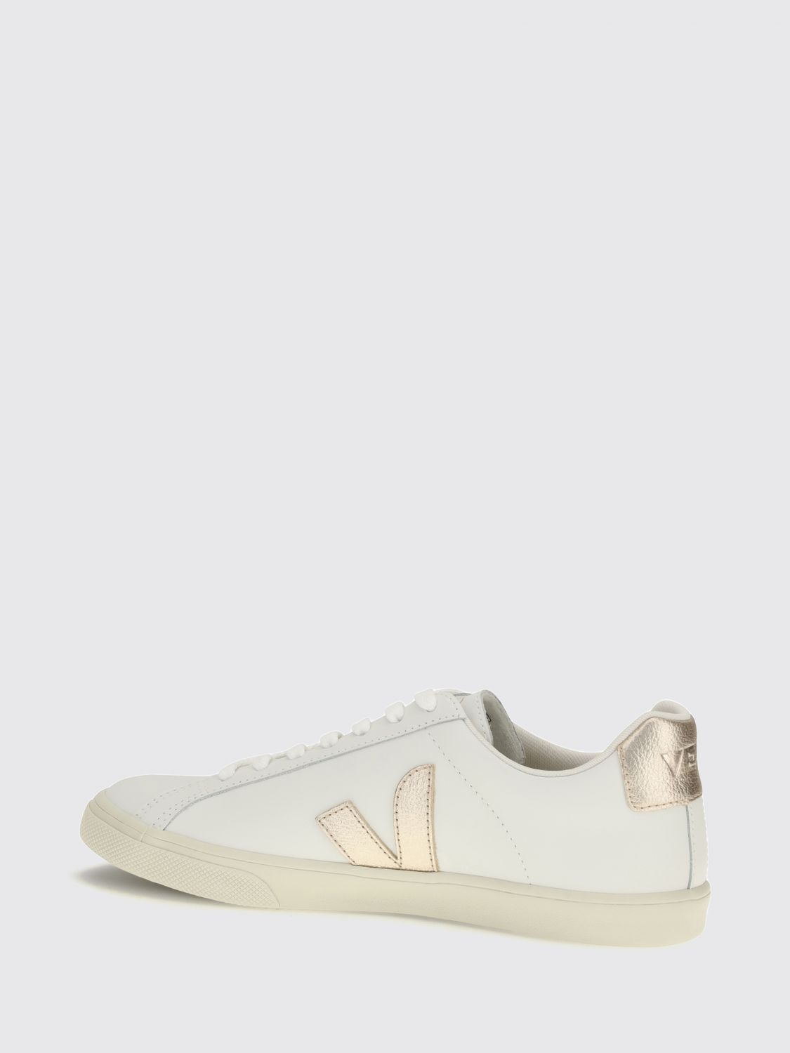 VEJA BASKETS: Baskets Esplar Veja en cuir durable avec logo latéral contrastant et semelle en caoutchouc, Blanc - Img 3