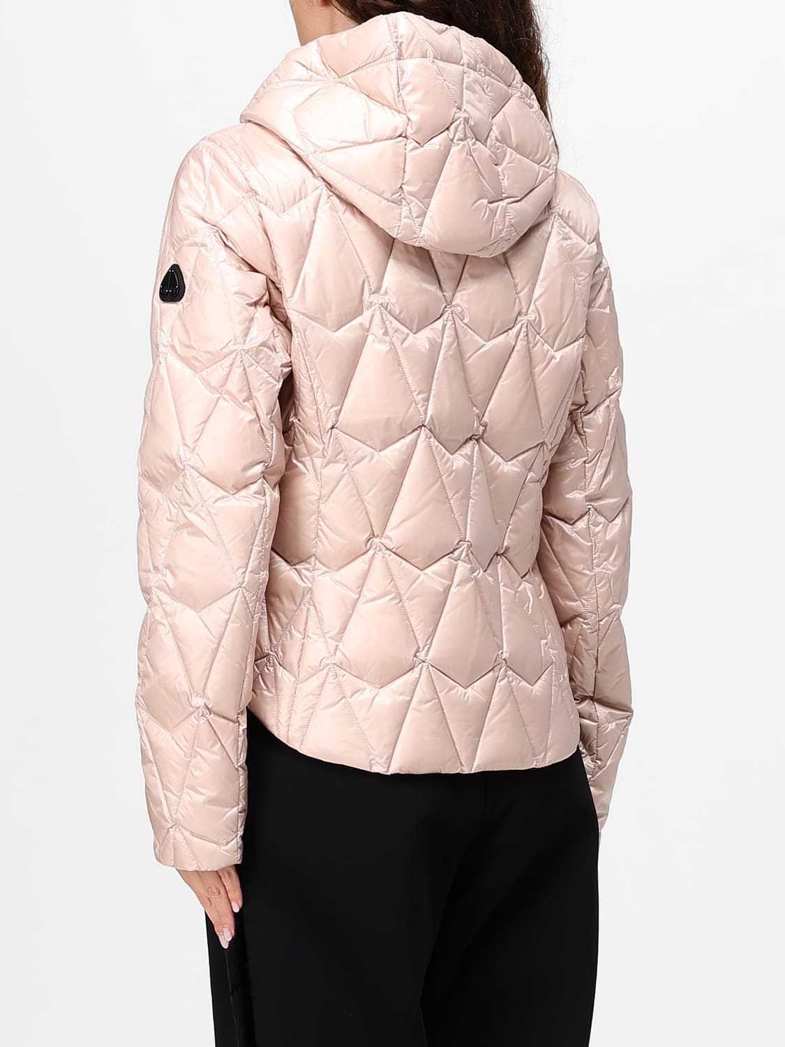 MOOSE KNUCKLES JACKET: Moose Knuckles Cropped Quilted Nylon Hooded Down Jacket, Grey - Img 2