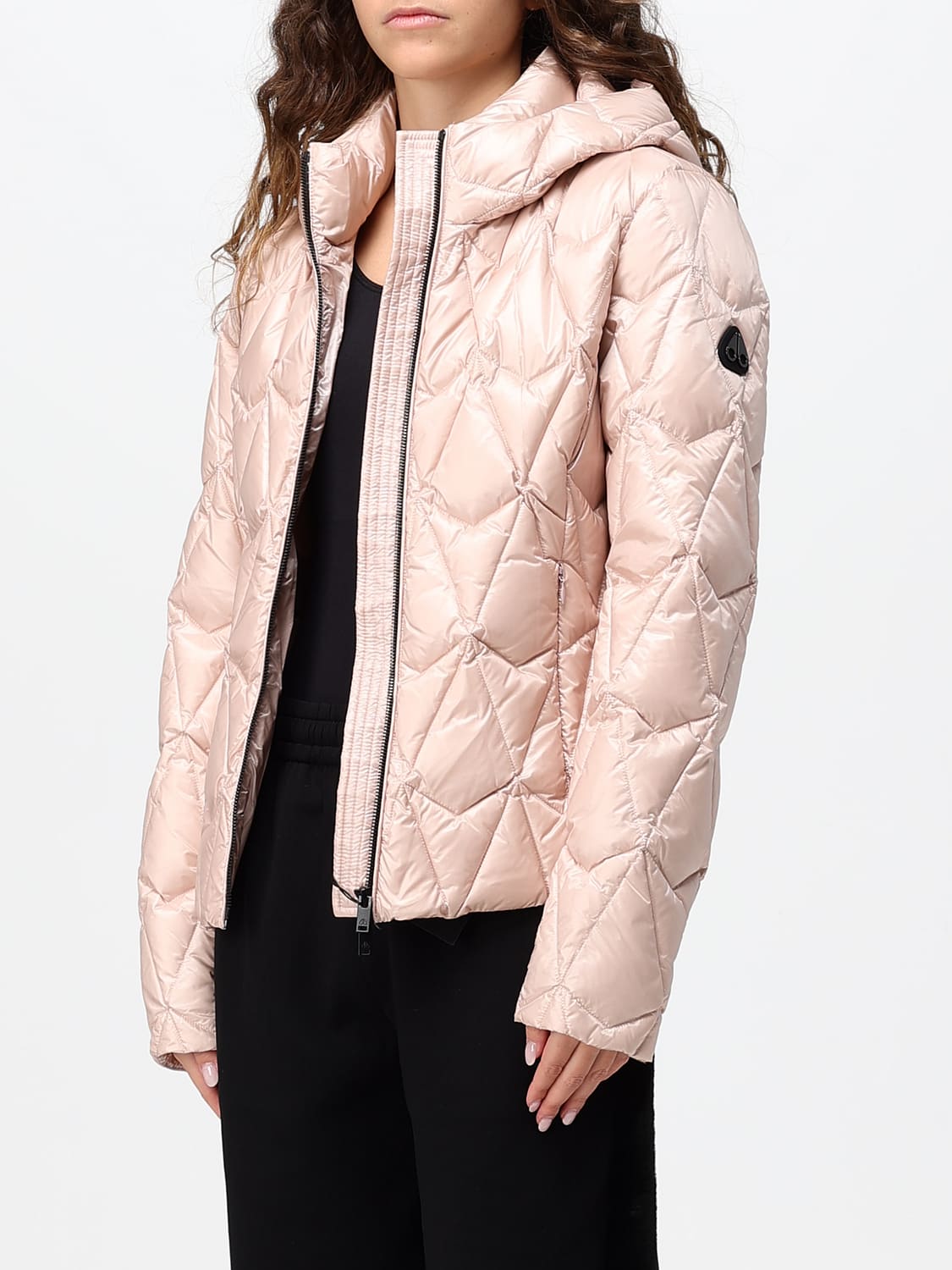 MOOSE KNUCKLES JACKET: Moose Knuckles Cropped Quilted Nylon Hooded Down Jacket, Grey - Img 3