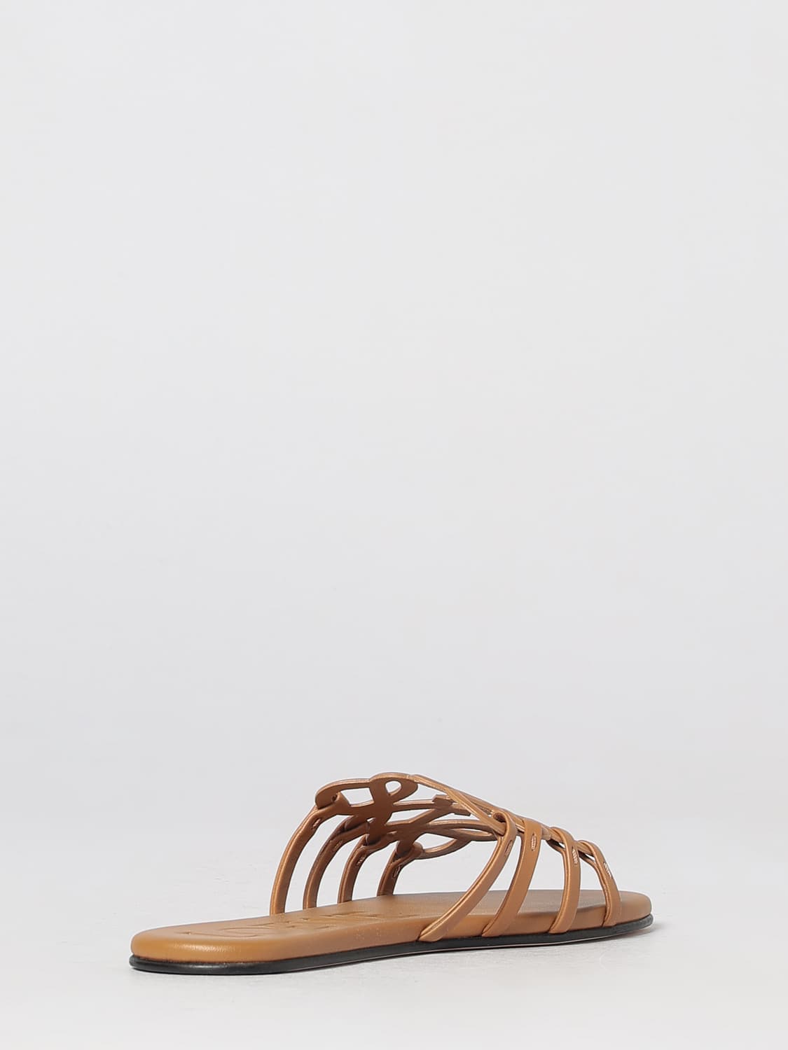LOEWE SANDALEN MIT ABSATZ: Anagram Petal Mules von Loewe aus glattem Kalbsleder mit niedrigem Absatz, Camel - Img 3