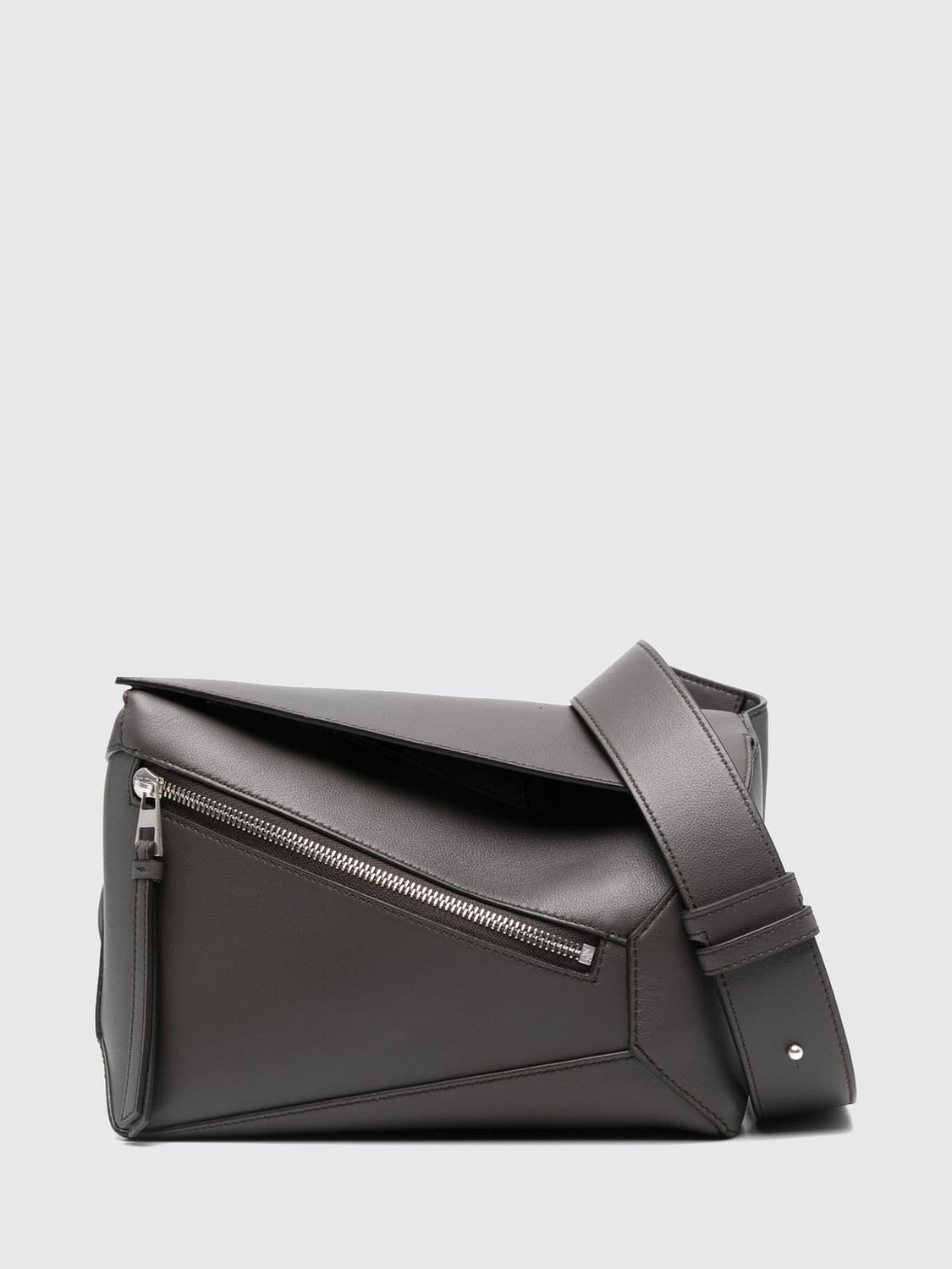 LOEWE 腰包: LOEWE Puzzle 腰包,采用光滑小牛皮制成,配有拉链, 灰色 - Img 1
