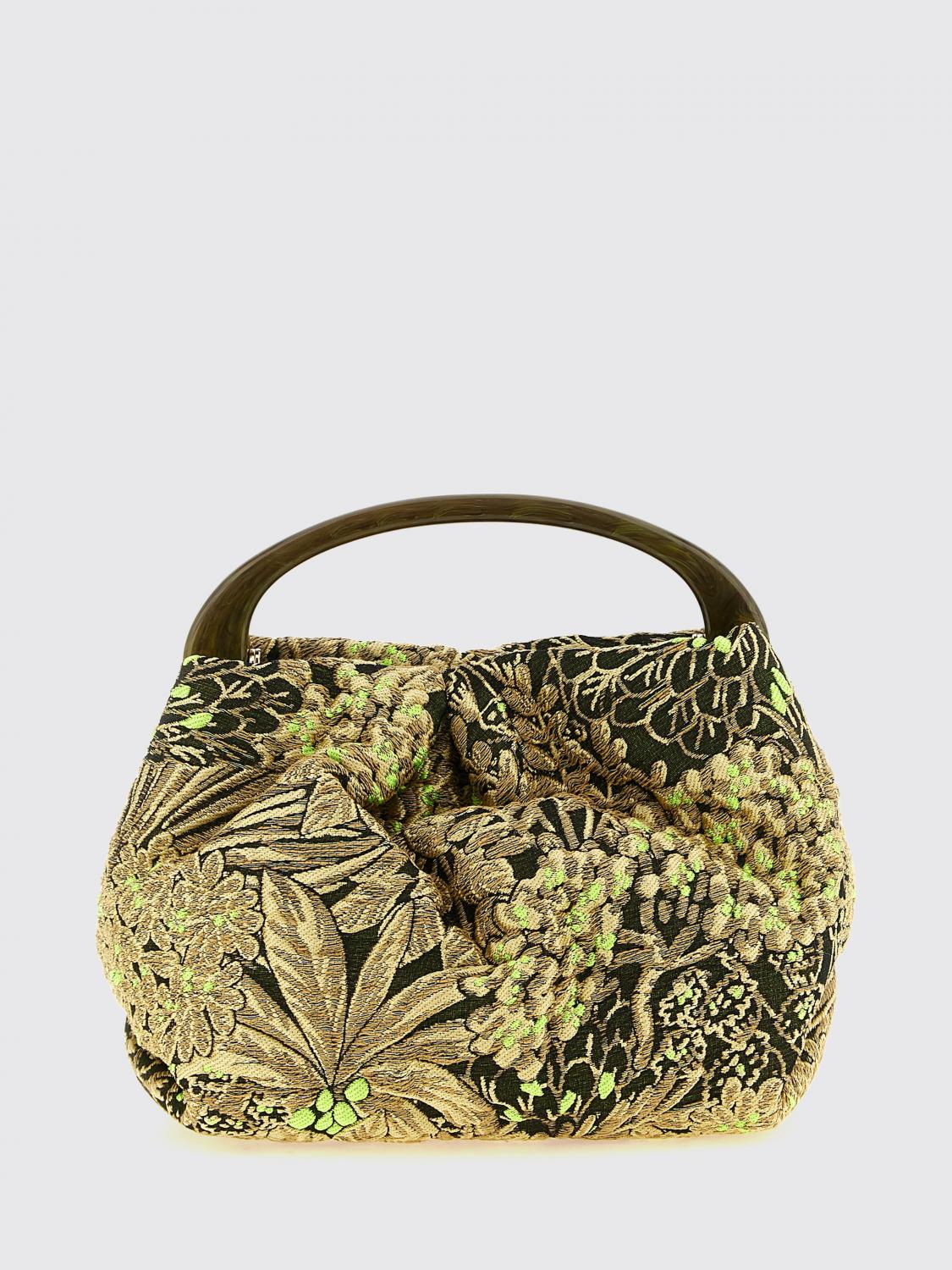 DRIES VAN NOTEN MINITASCHE: Dries Van Noten Crisp Mini-Handtasche mit Blumenstickerei und festem Griff, Bunt - Img 1
