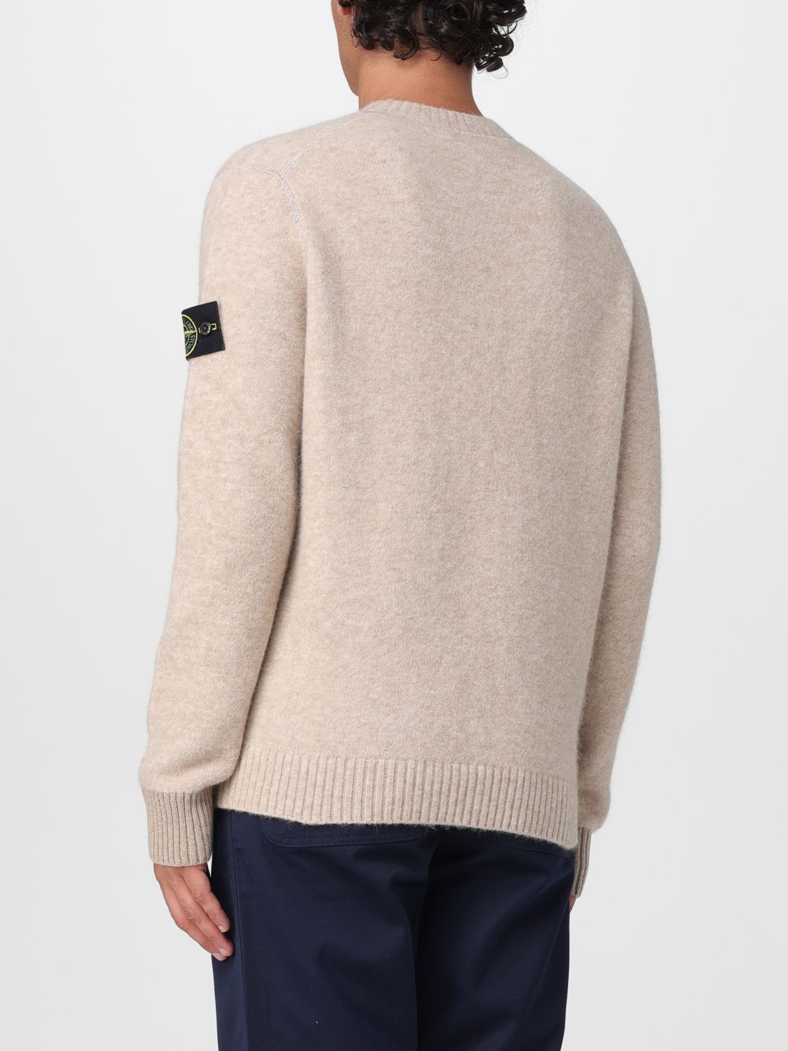 STONE ISLAND PULLOVER: Stone Island Pullover mit Rundhalsausschnitt aus Alpaka-Mischung mit Kompass-Logoaufnäher, Biscuit - Img 2