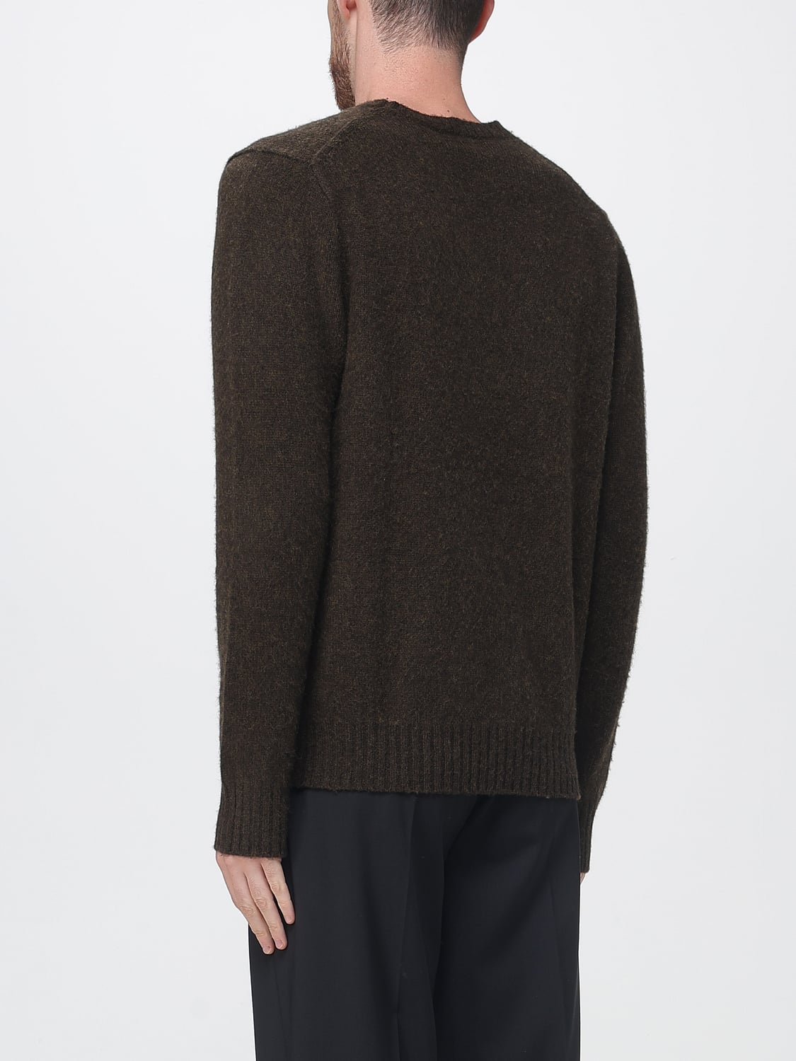 POLO RALPH LAUREN SWEATER: Polo Ralph Lauren Wool and Cashmere Blend Sweater with Jacquard Logo, Brown - Img 2