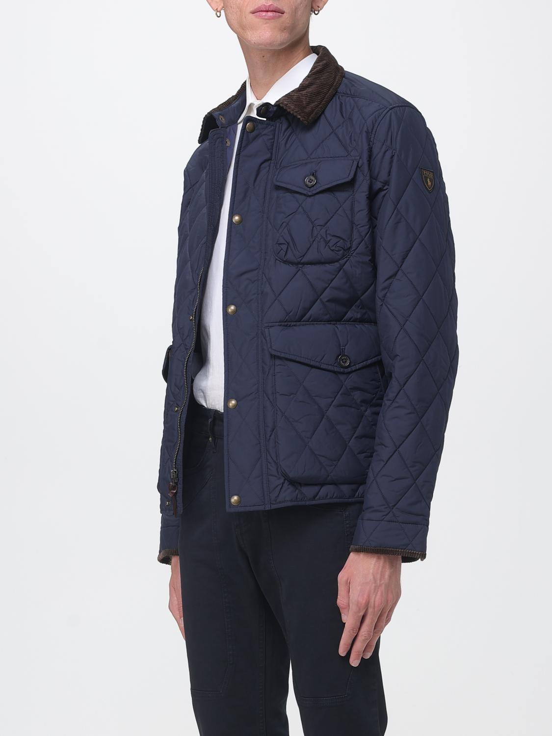 POLO RALPH LAUREN 재킷: POLO RALPH LAUREN 코듀로이 칼라 퀼팅 나일론 재킷, 네이비 - Img 3