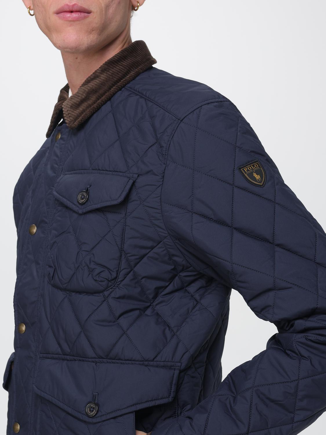 POLO RALPH LAUREN 재킷: POLO RALPH LAUREN 코듀로이 칼라 퀼팅 나일론 재킷, 네이비 - Img 4