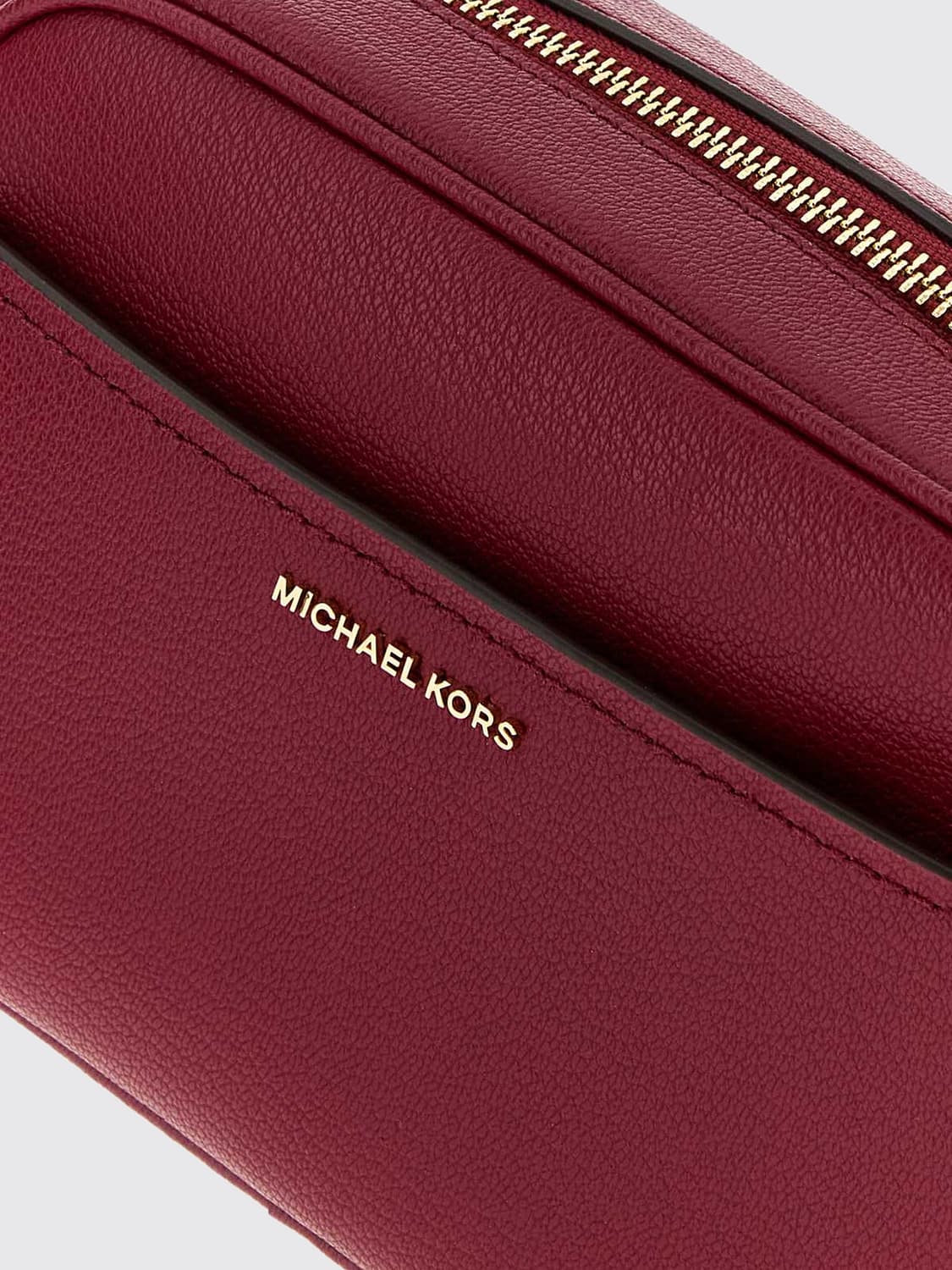 MICHAEL KORS BORSA A TRACOLLA: Camera bag a tracolla Jet Set Michael Kors in pelle con logo metallico, Rosso - Img 4
