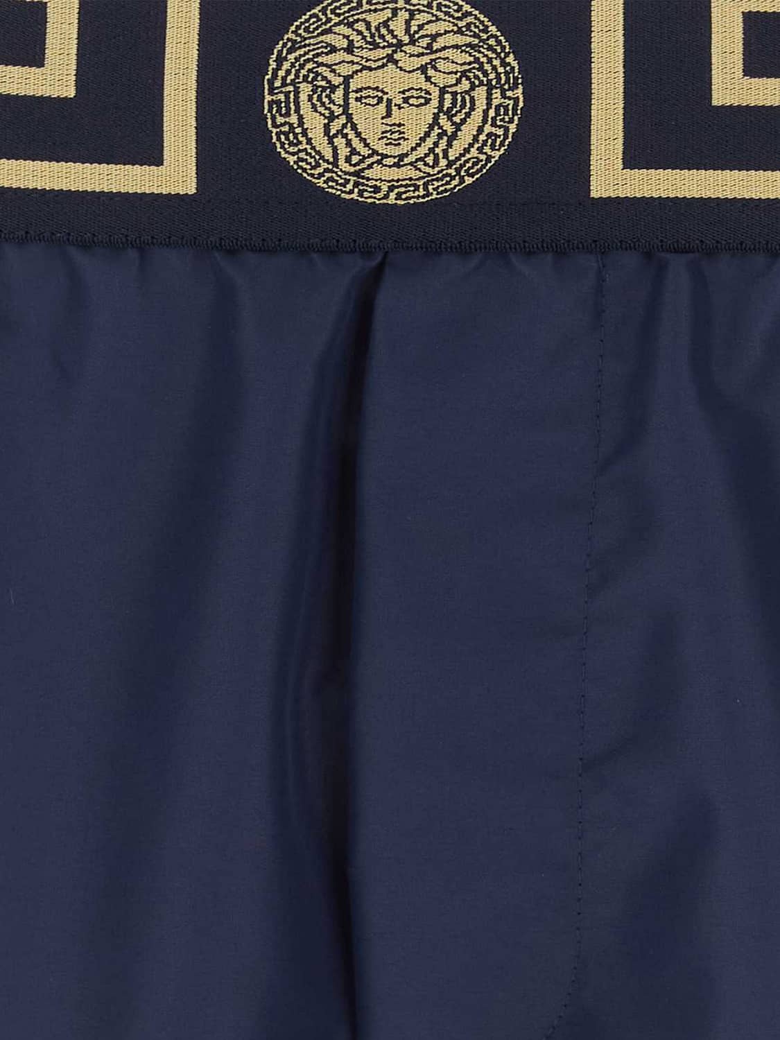 VERSACE アンダーウェア: VERSACE グレカボーダー&メドゥーサロゴ付き ポリエステルボクサーショーツ, ブルー - Img 3