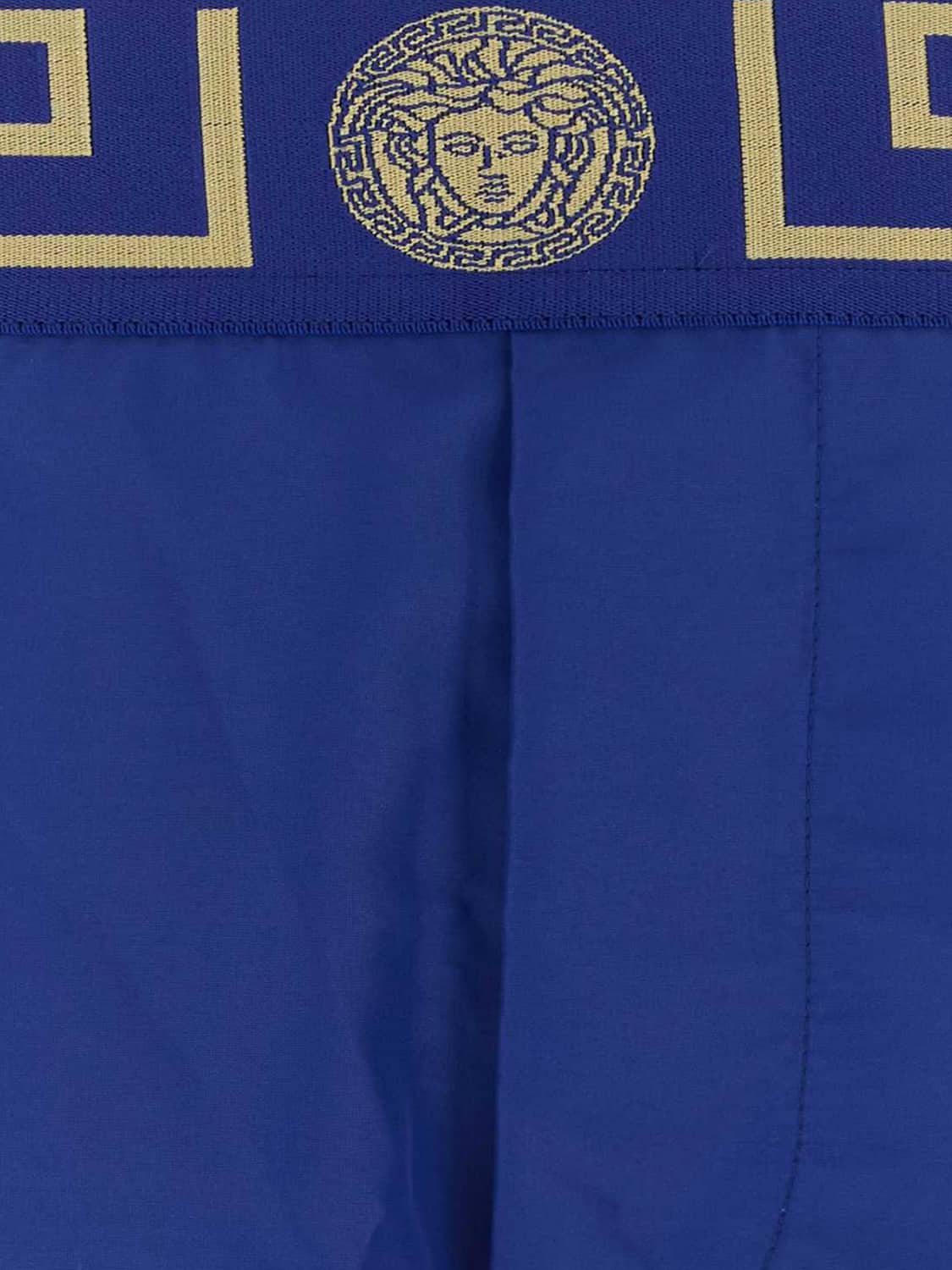 VERSACE UNDERWEAR: Versace Greca Border Polyester Boxer Shorts with Medusa Logo, Gold - Img 3