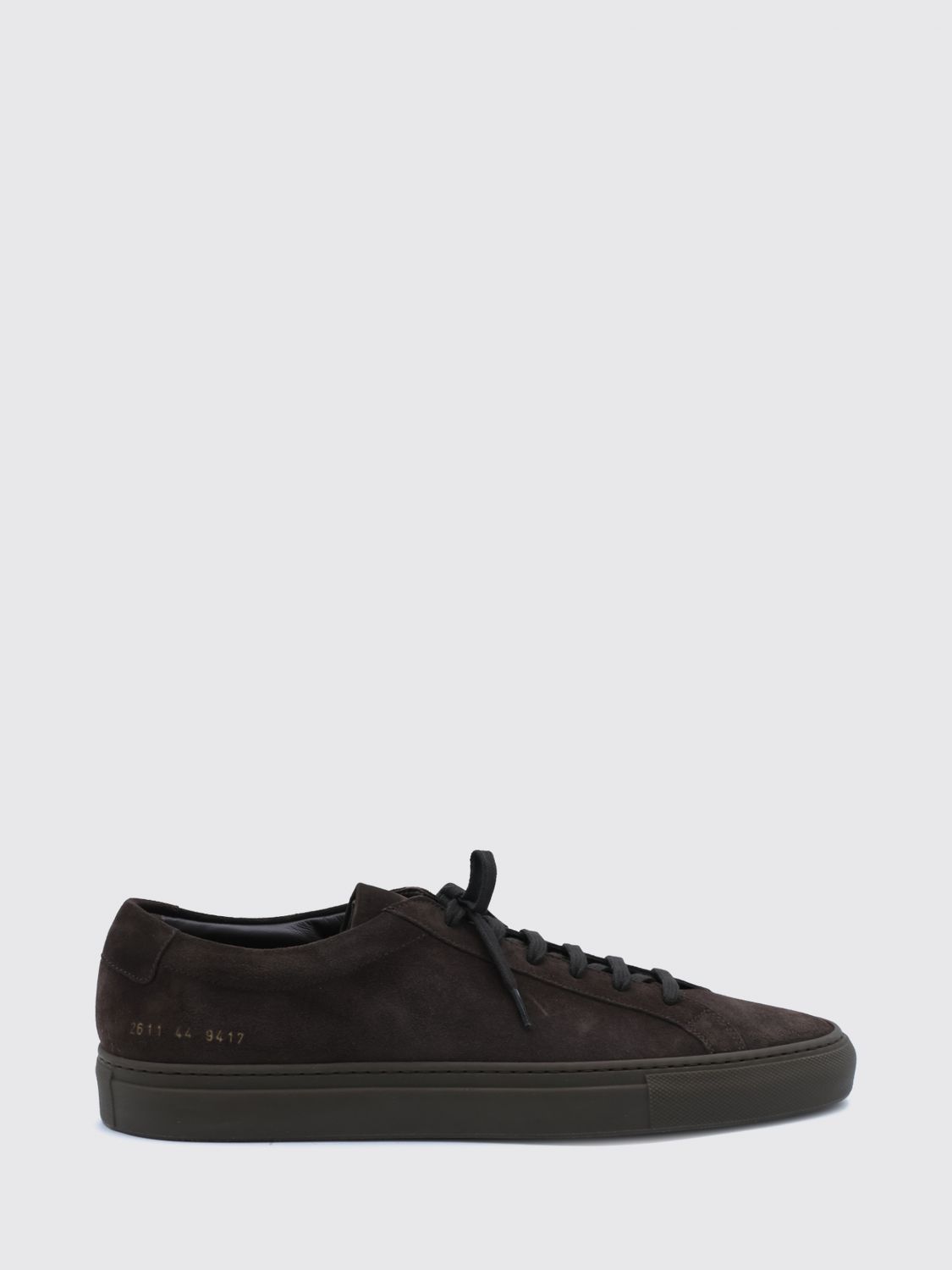 COMMON PROJECTS SNEAKERS: Achilles Premium Suede Low-Top Sneakers Common Projects with Printed Logo, Brown - Img 1