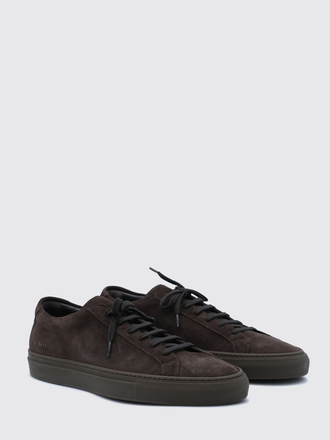 COMMON PROJECTS SNEAKERS: Achilles Premium Suede Low-Top Sneakers Common Projects with Printed Logo, Brown - Img 2
