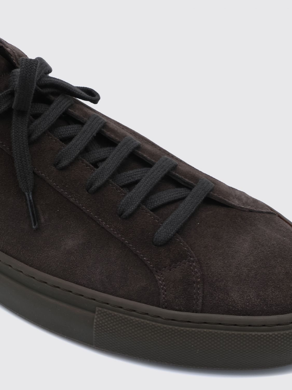 COMMON PROJECTS SNEAKERS: Achilles Premium Suede Low-Top Sneakers Common Projects with Printed Logo, Brown - Img 4