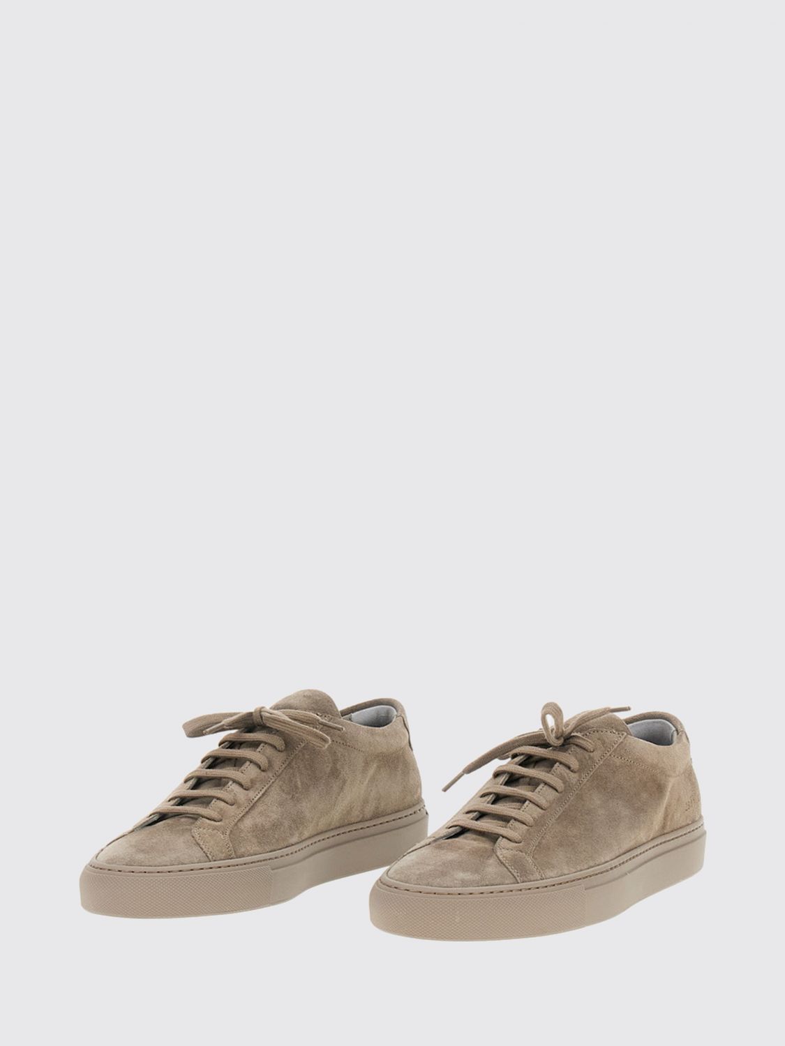 COMMON PROJECTS SNEAKERS: Achilles Premium Suede Low-Top Sneakers Common Projects with Printed Logo, Earth - Img 2