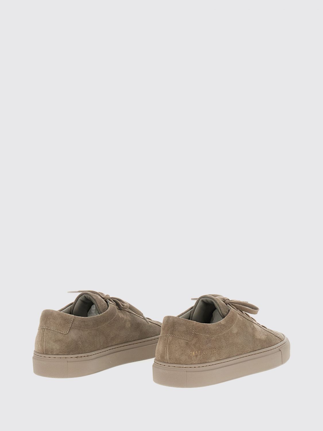 COMMON PROJECTS SNEAKERS: Achilles Premium Suede Low-Top Sneakers Common Projects with Printed Logo, Earth - Img 3