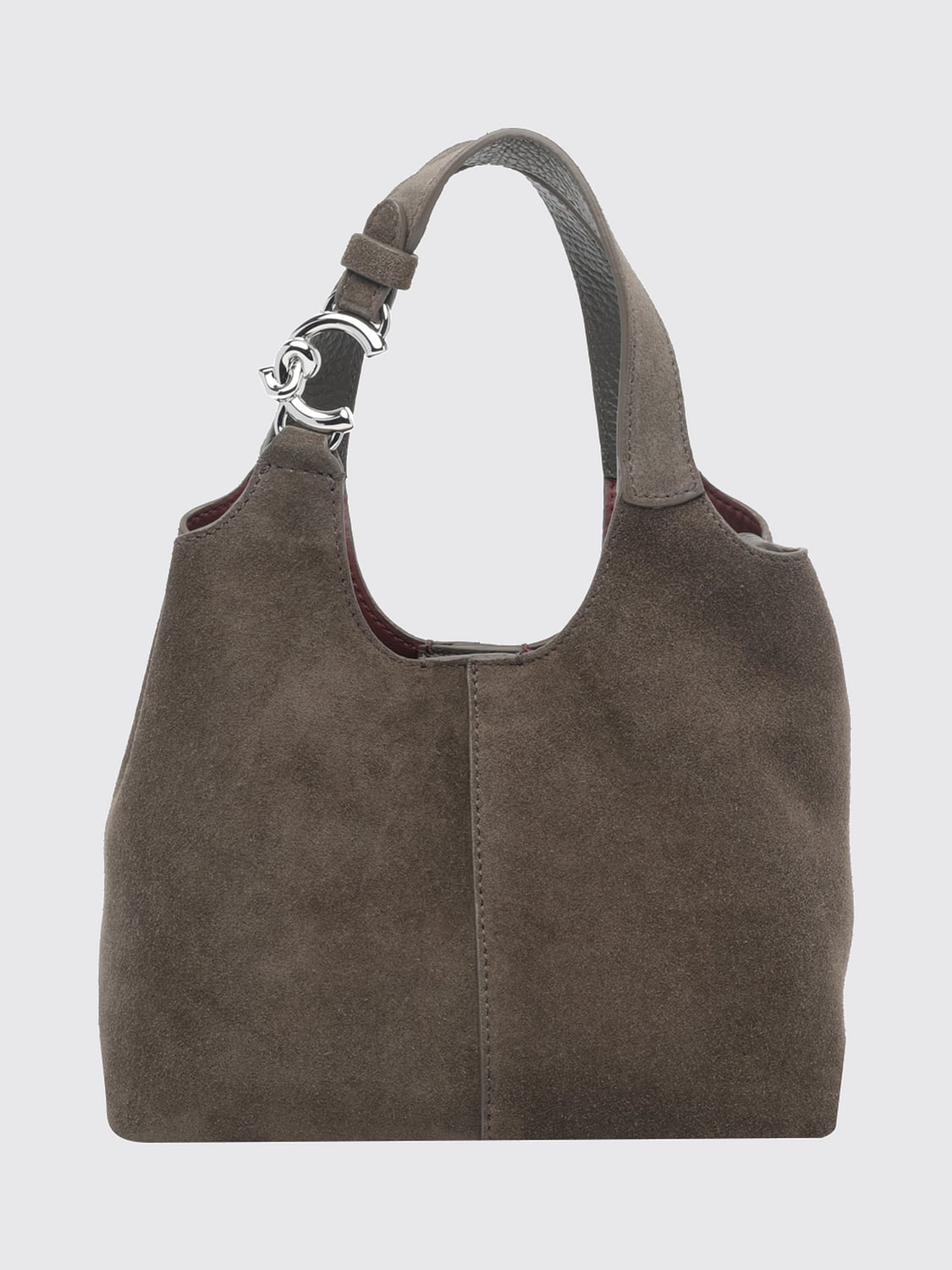 COCCINELLE BORSA MINI: Mini borsa C-Easy Coccinelle in pelle e camoscio con pochette interna estraibile, Beige - Img 1
