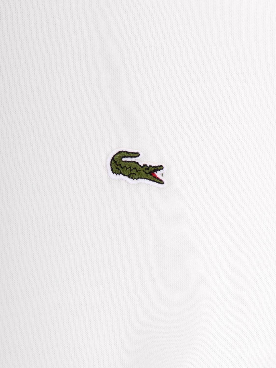 LACOSTE SUDADERA: Sudadera de cuello redondo Lacoste de mezcla de algodón con logo a contraste, Blanco - Img 4