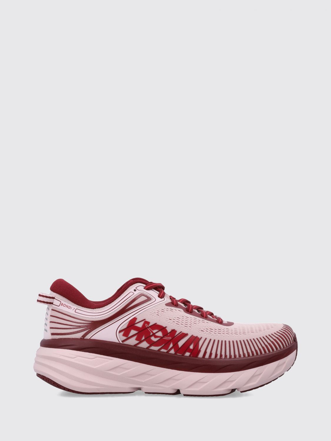 HOKA TRAINERS: Bondi 7 Lightweight Cushioned Technical Fabric Sneakers Hoka, Pink - Img 1