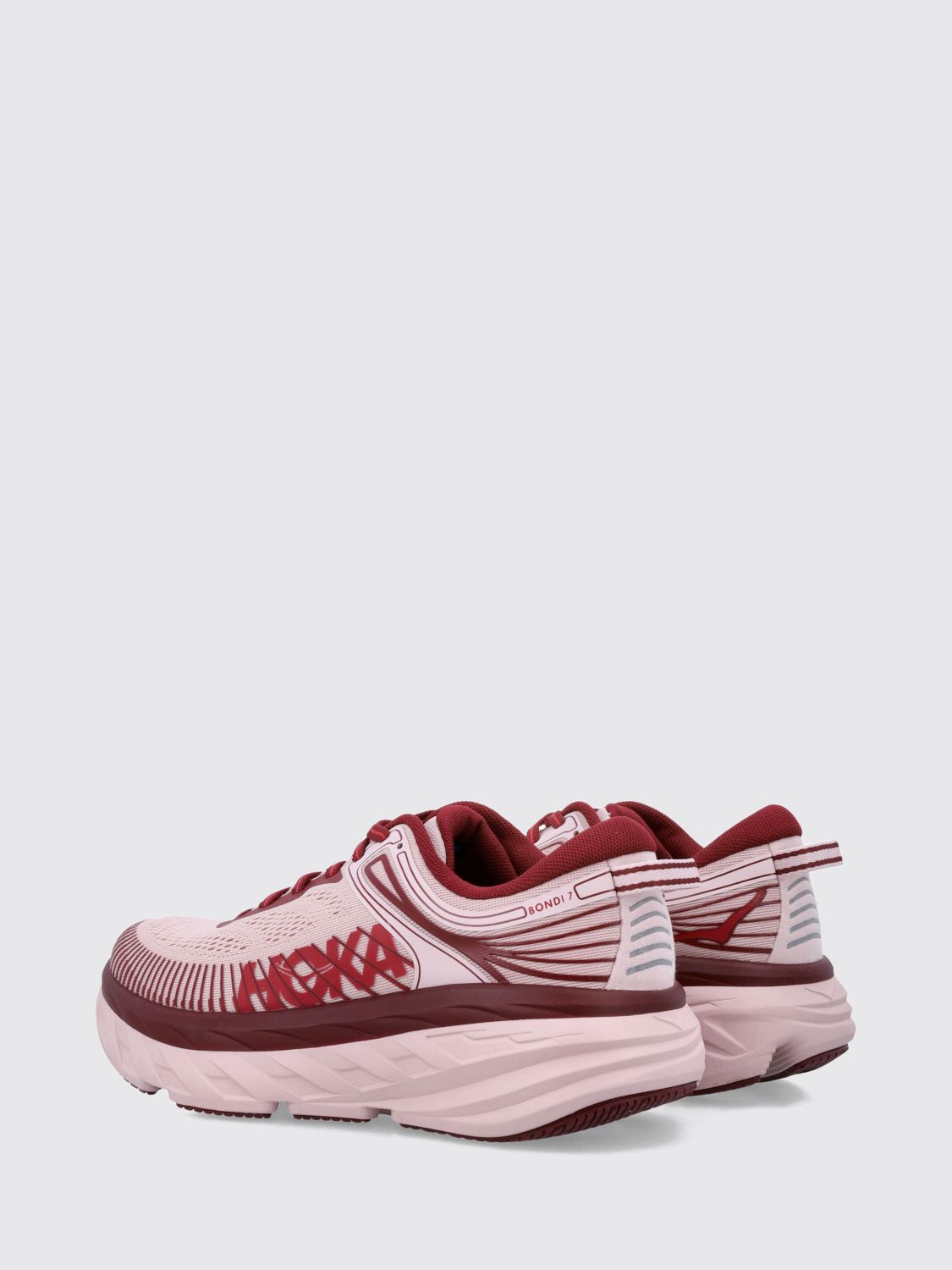 HOKA TRAINERS: Bondi 7 Lightweight Cushioned Technical Fabric Sneakers Hoka, Pink - Img 3