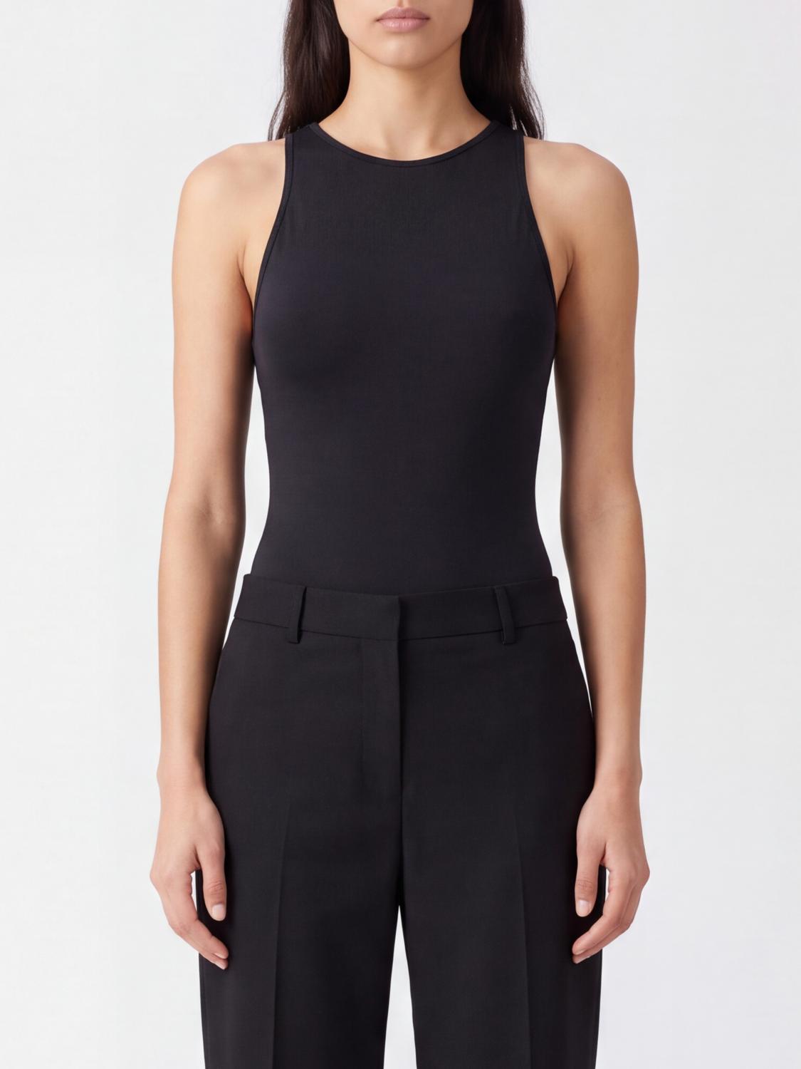 THE ANDAMANE TOP: Body a girocollo The Andamane in jersey con spalle scoperte, Nero - Img 1