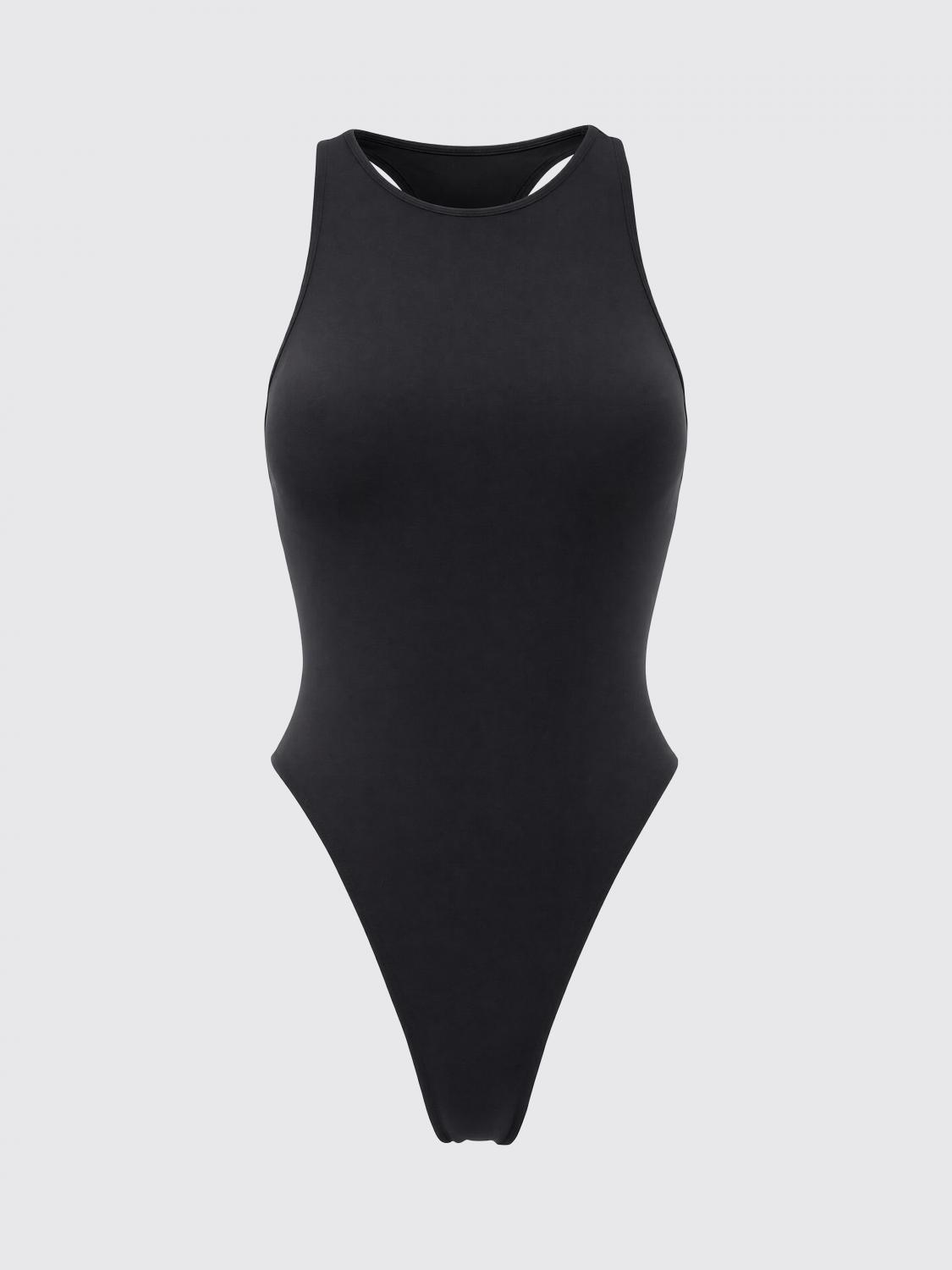 THE ANDAMANE TOP: Body a girocollo The Andamane in jersey con spalle scoperte, Nero - Img 2