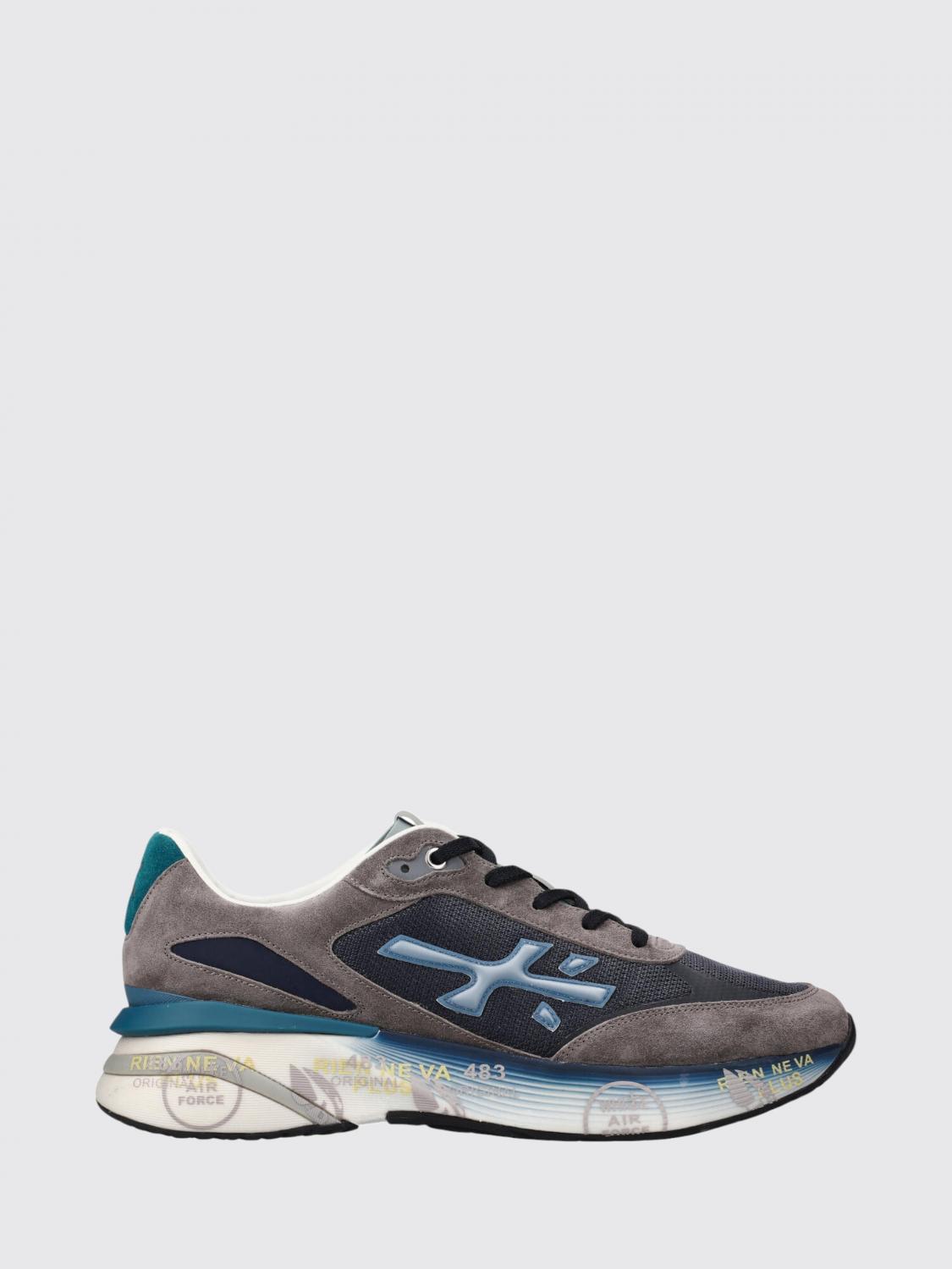 PREMIATA 运动鞋: PREMIATA Moerun 绒面小牛皮运动鞋,配贴花徽标, 灰色 - Img 1
