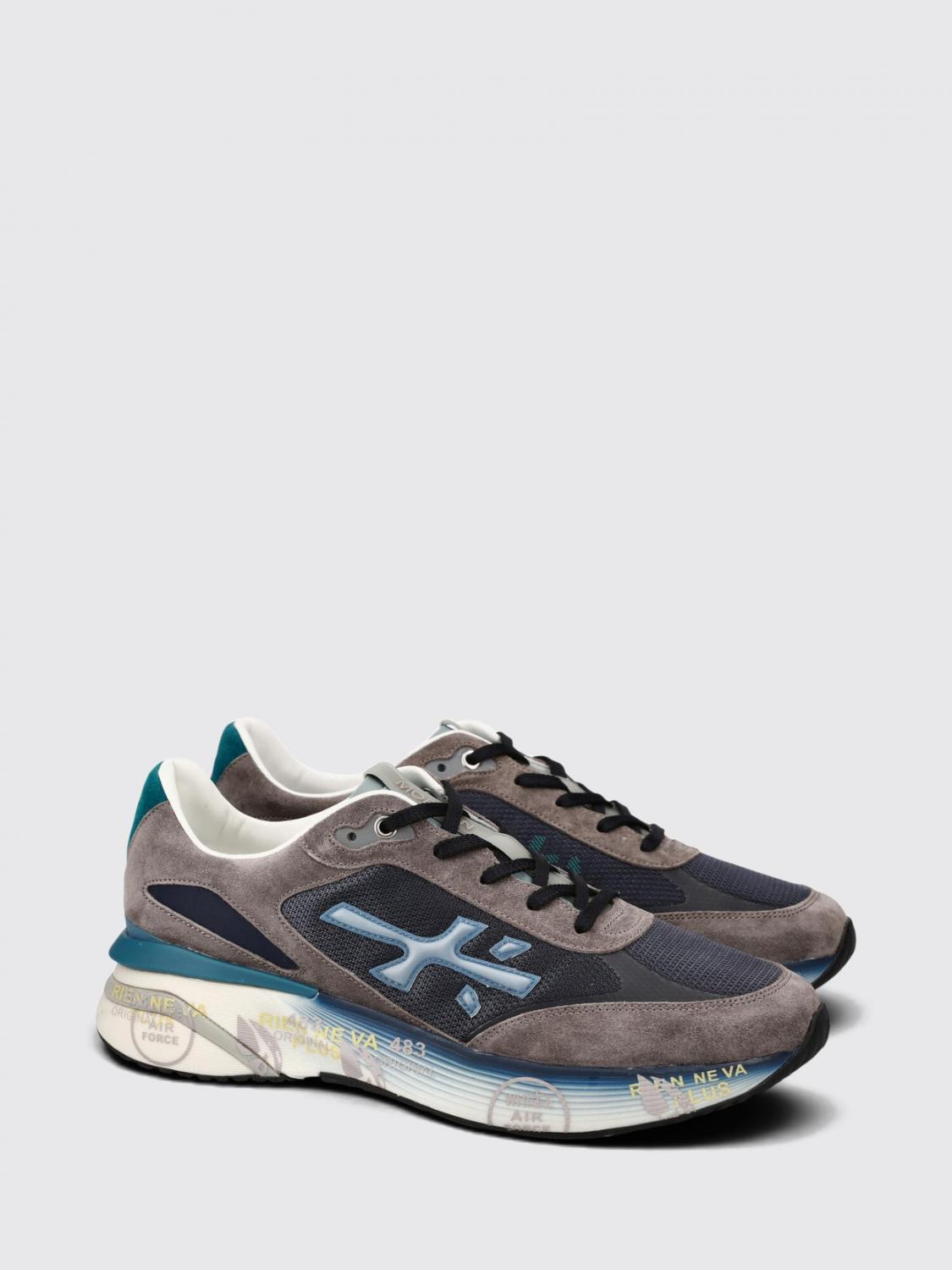 PREMIATA 运动鞋: PREMIATA Moerun 绒面小牛皮运动鞋,配贴花徽标, 灰色 - Img 2