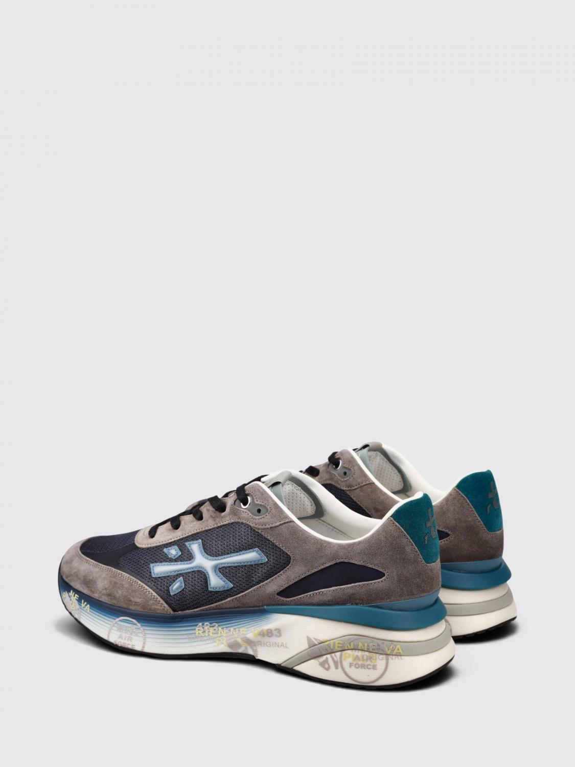 PREMIATA 运动鞋: PREMIATA Moerun 绒面小牛皮运动鞋,配贴花徽标, 灰色 - Img 3